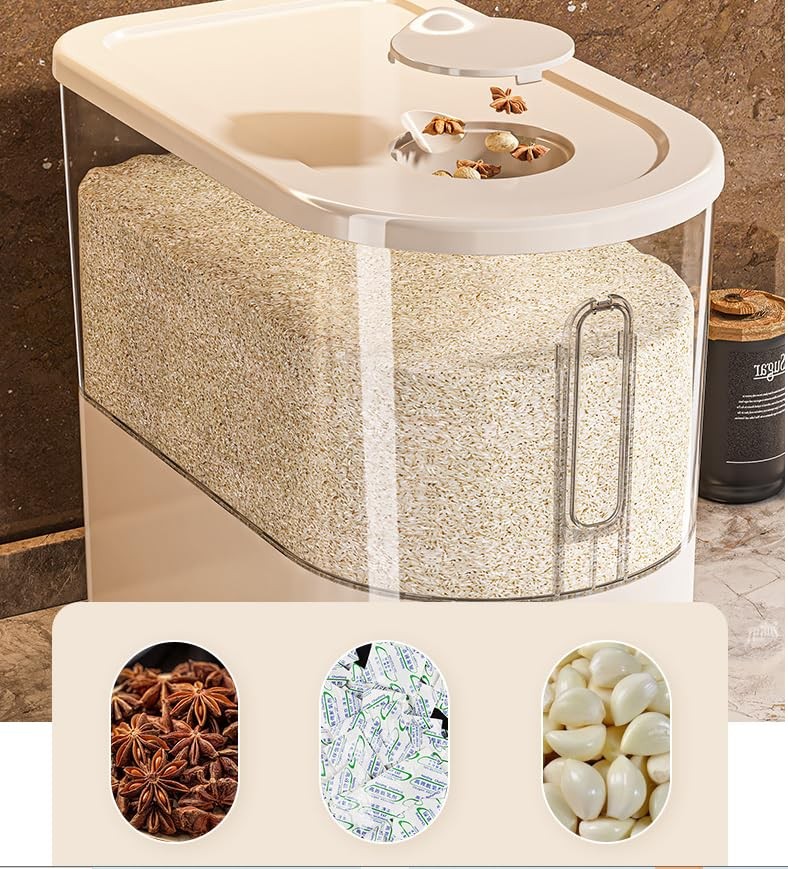 Large Rice Dispenser 25Lbs, Cereal Dispenser Rice Container Food Storage Cont…