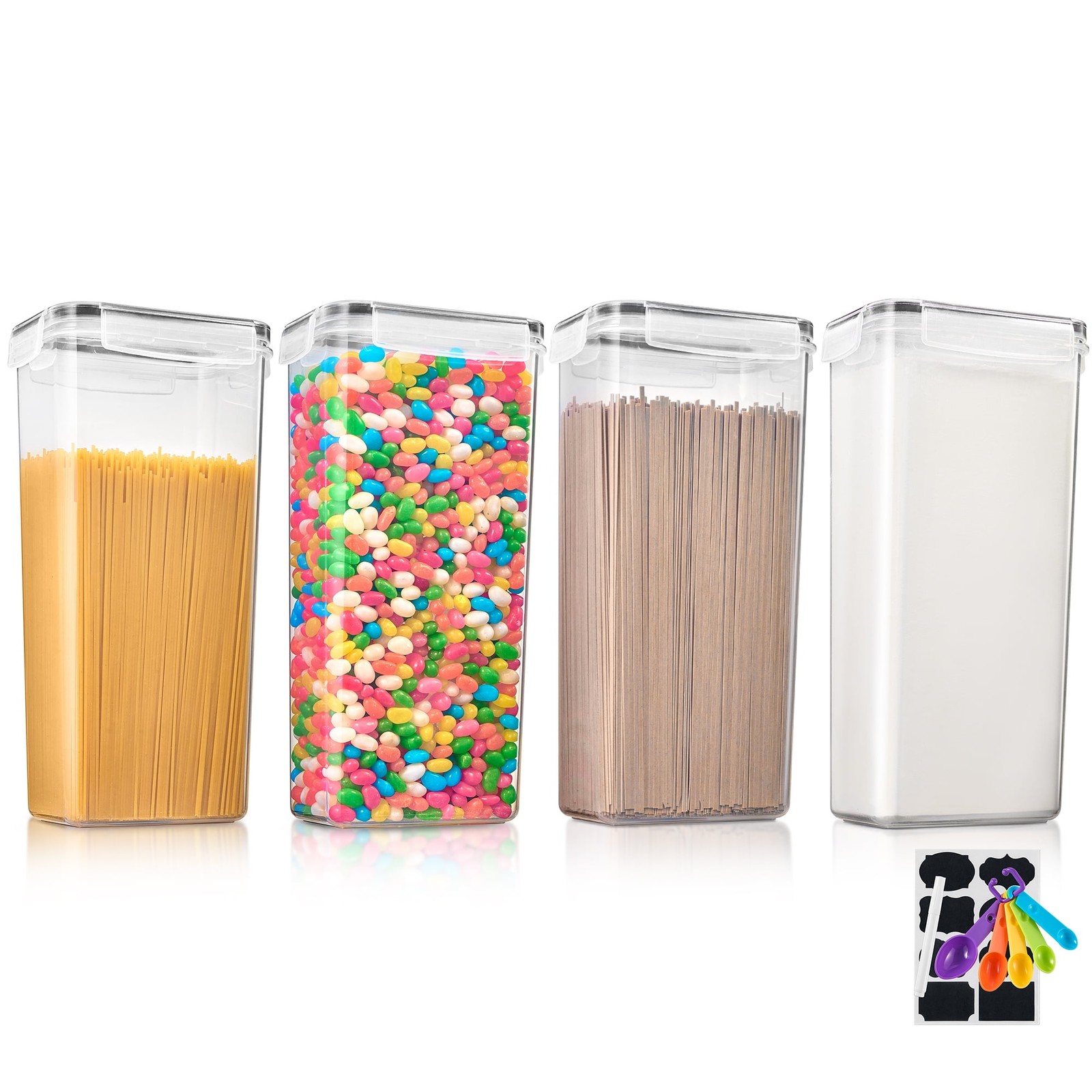 2-pack Airtight Food Storage Containers BPA-Free Plastic Cereal Pasta Dry Goods
