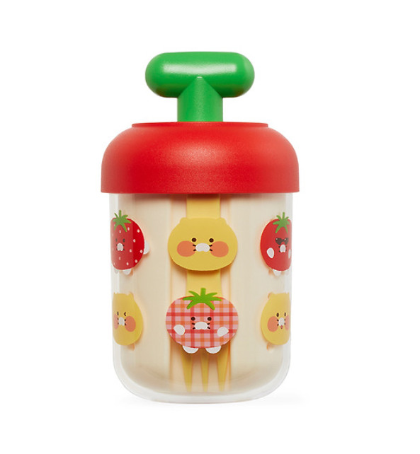 Kakao Friends Choon Dorak Fruit Pot Cup 360ml With Spoon & Fork Set Portable