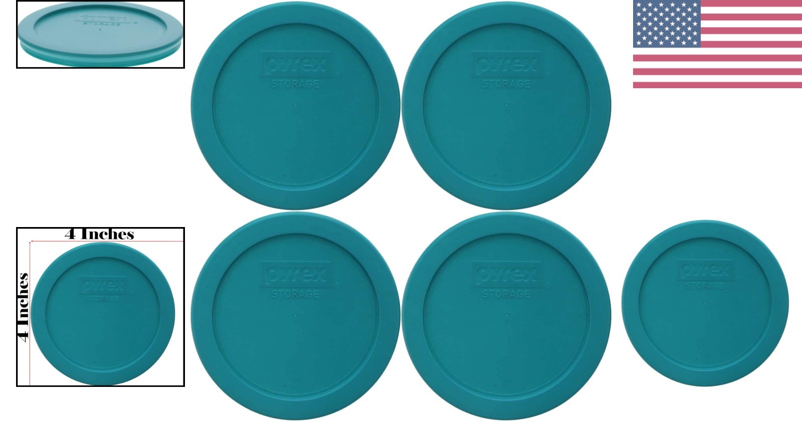 Turquoise Replacement Lids, 4-Cup – Safe for Microwave & Dishwasher Use (4 Pack)