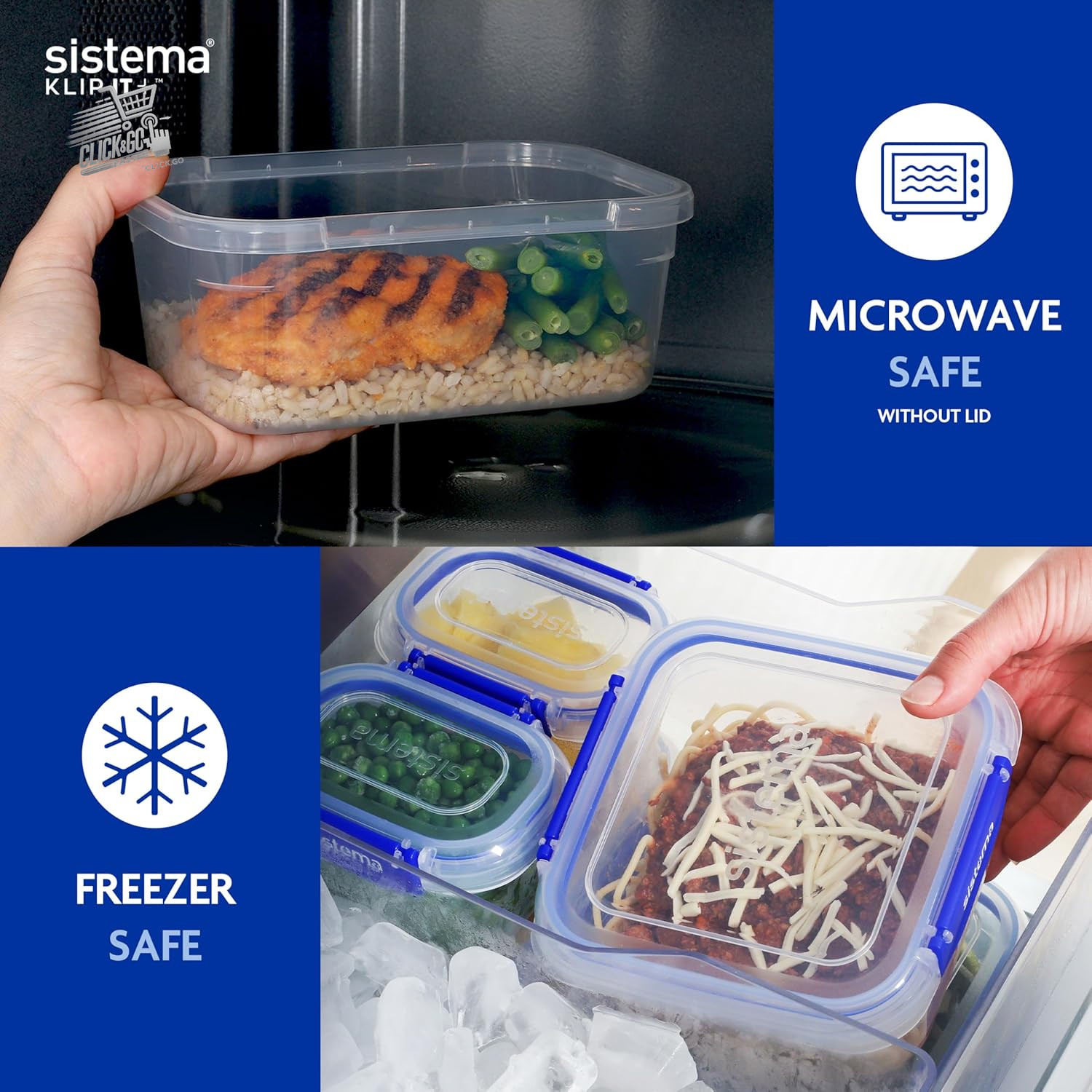 KLIP IT Plus Airtight Food Container 180ml 3 Piece Fridge Freezer BPA Free