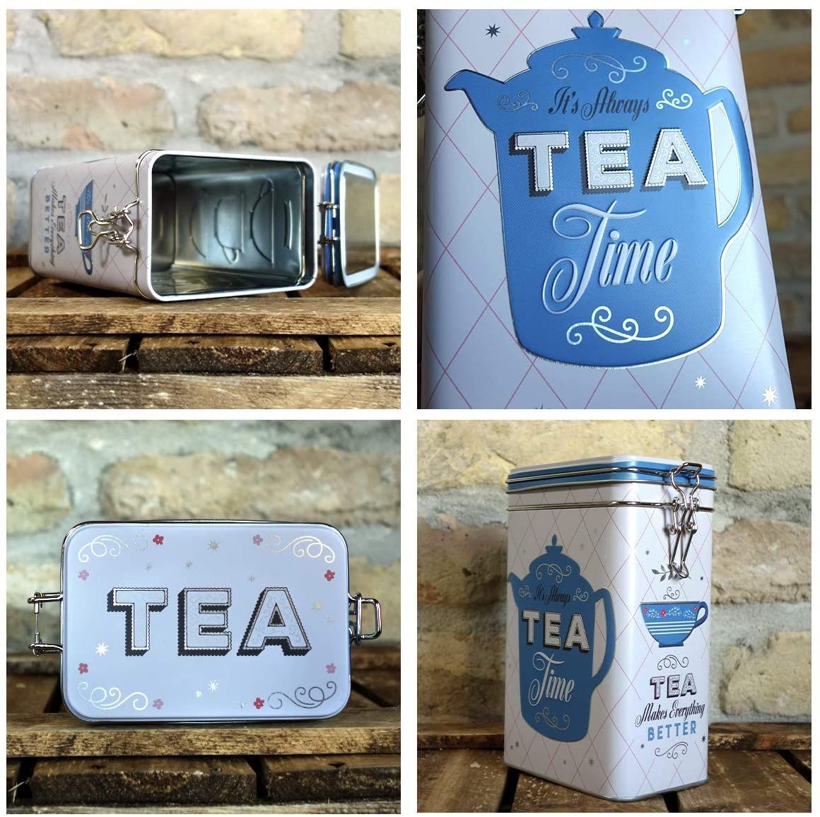 Nostalgic-Art – Metal Food Coffee Sugar Storage Tin Container Box – Tea Time