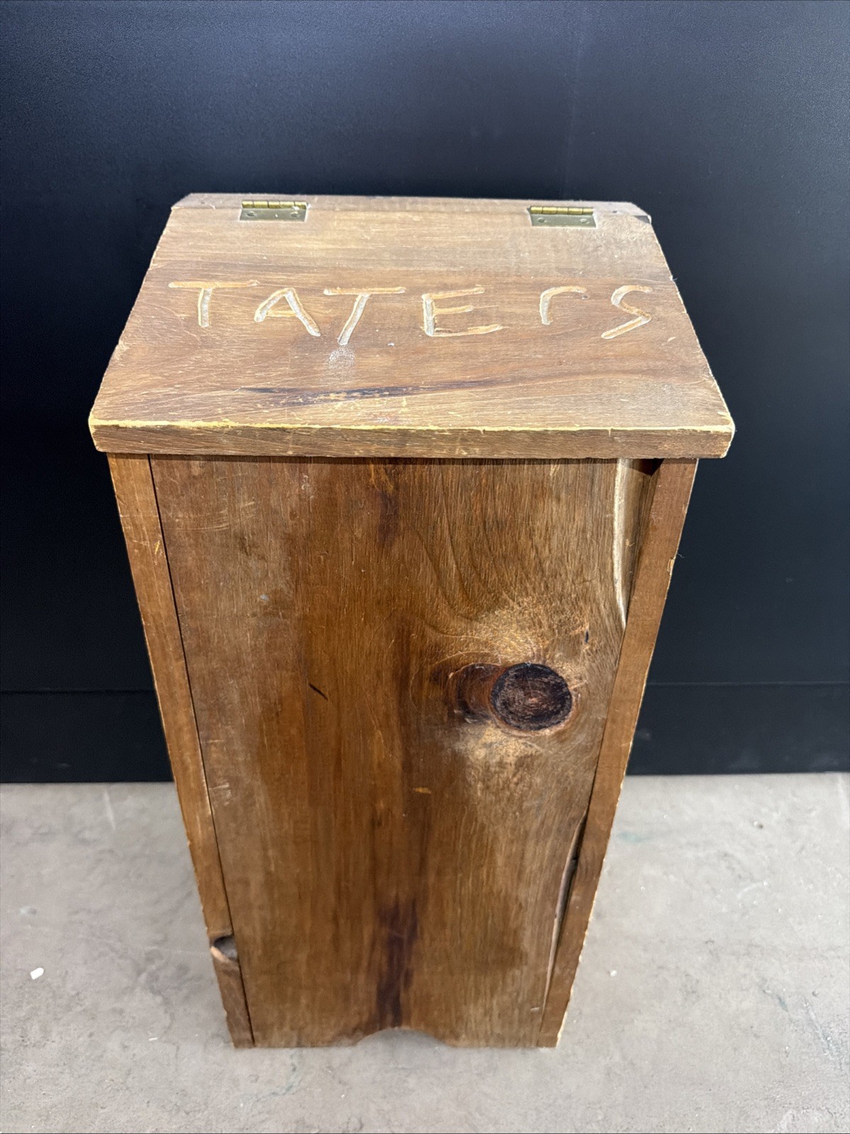 Vintage Potatoes Taters Wooden Storage Bin Farmhouse Country Wood Box