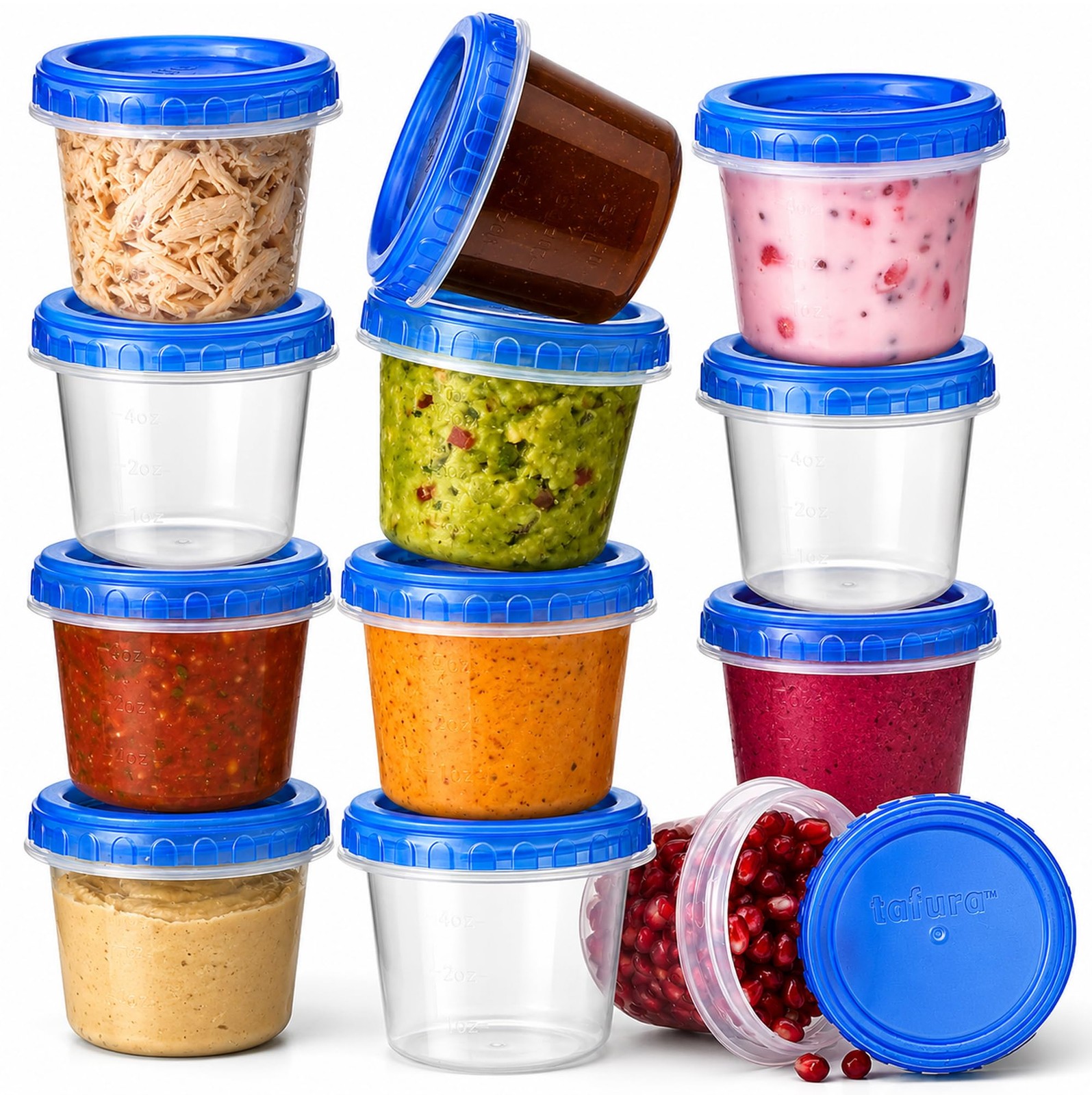 Tafura 4 Oz. Small Containers with Lids [12 Pack] Snack Containers with Twist…