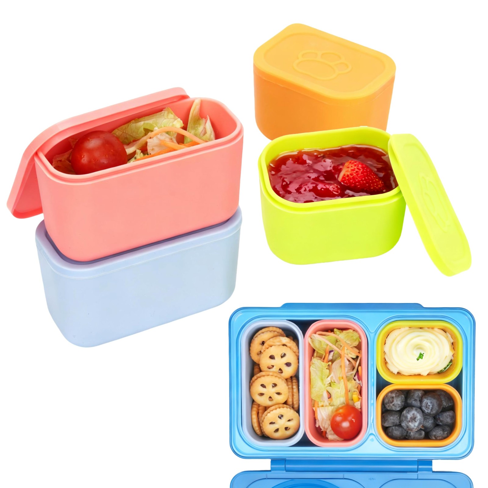 Dip Containers for OmieBox UP bento , 4 Pack Leakproof Salad Dressing Contain…