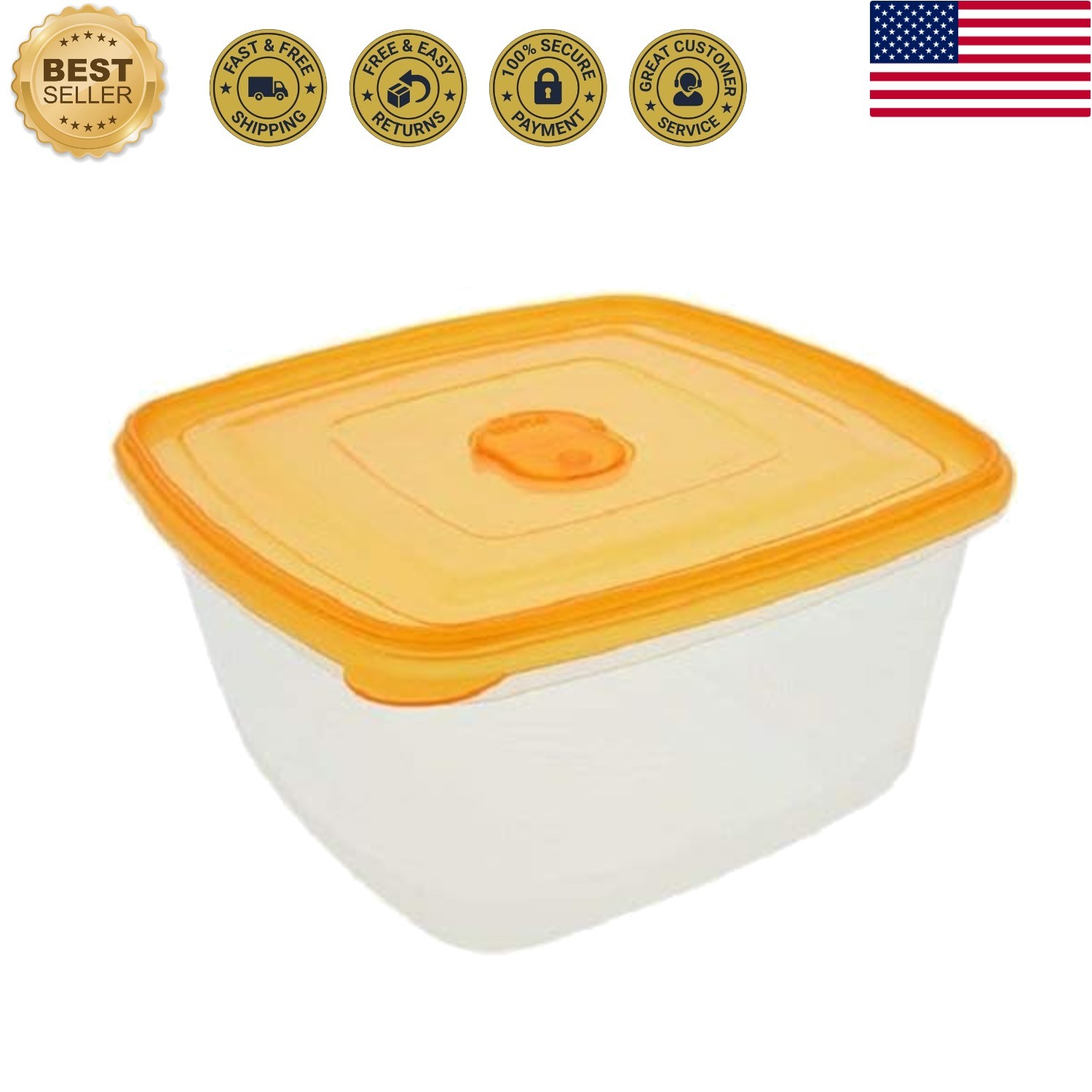 Sure Fresh Square Storage Containers with Vent Lids, 76 oz.