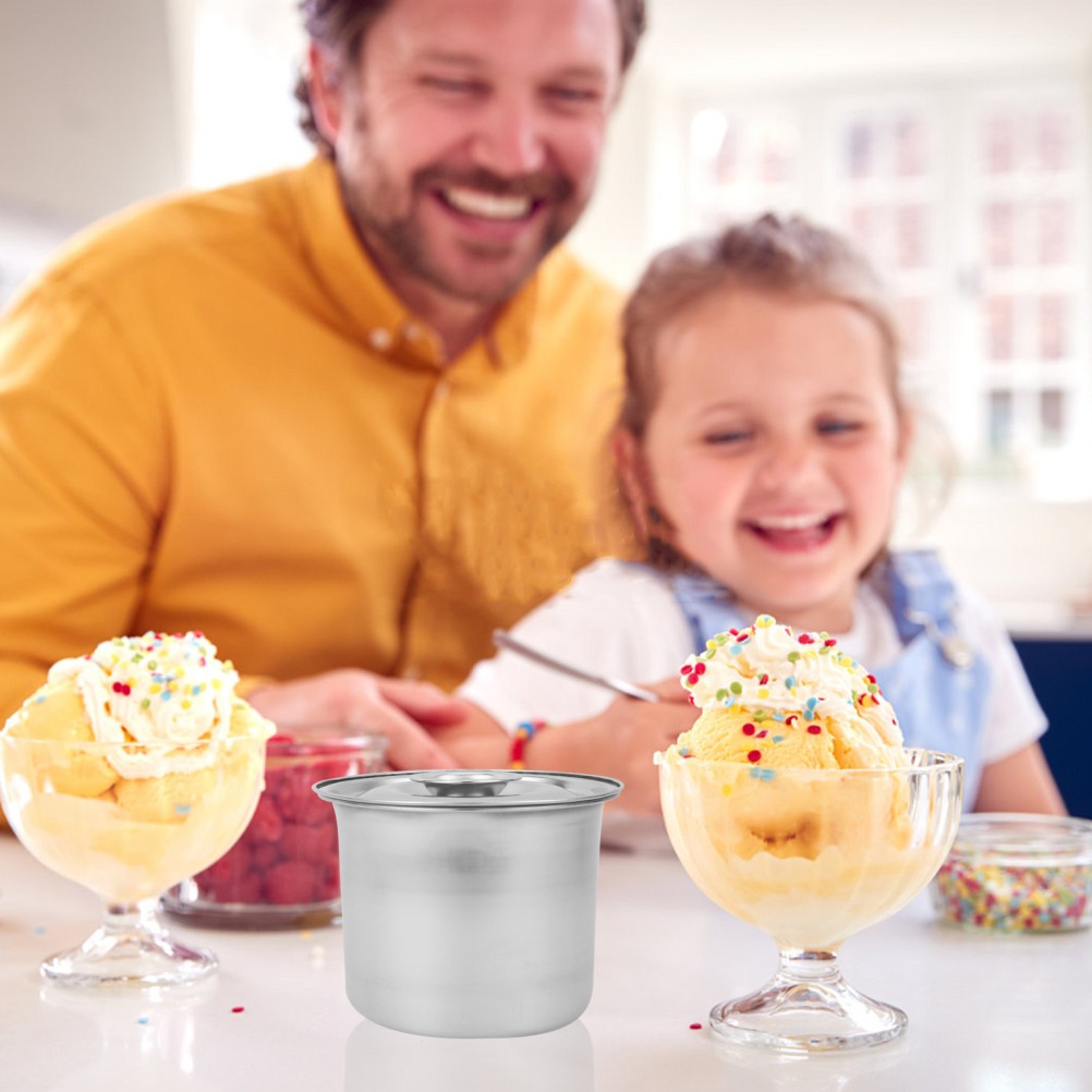 Food Storage Ice Cream Holder Stainless Freezer Container Containers