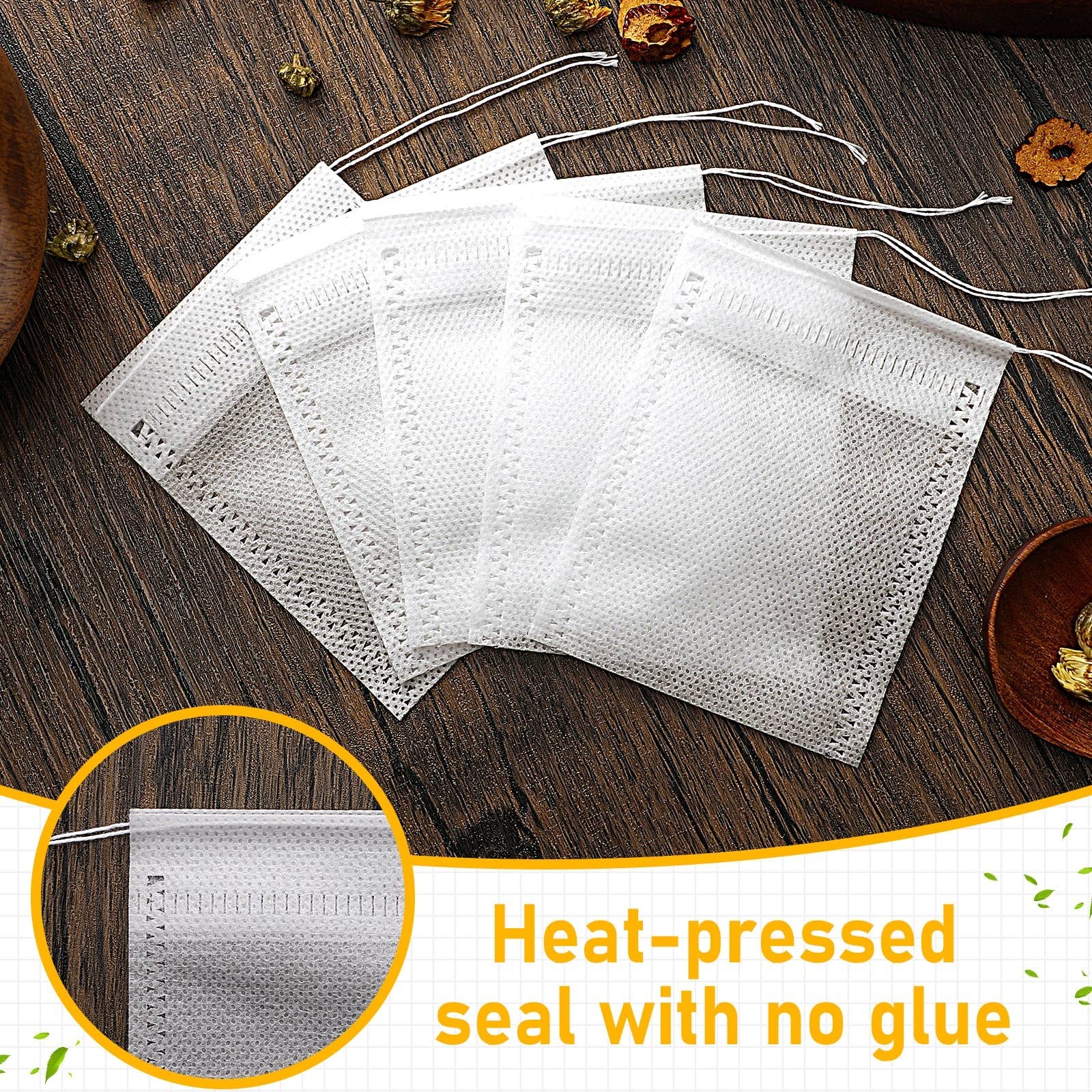 1000 Pcs Disposable Tea Bags Bulk for Loose Leaf 2.75 X 3.54 Inch, White