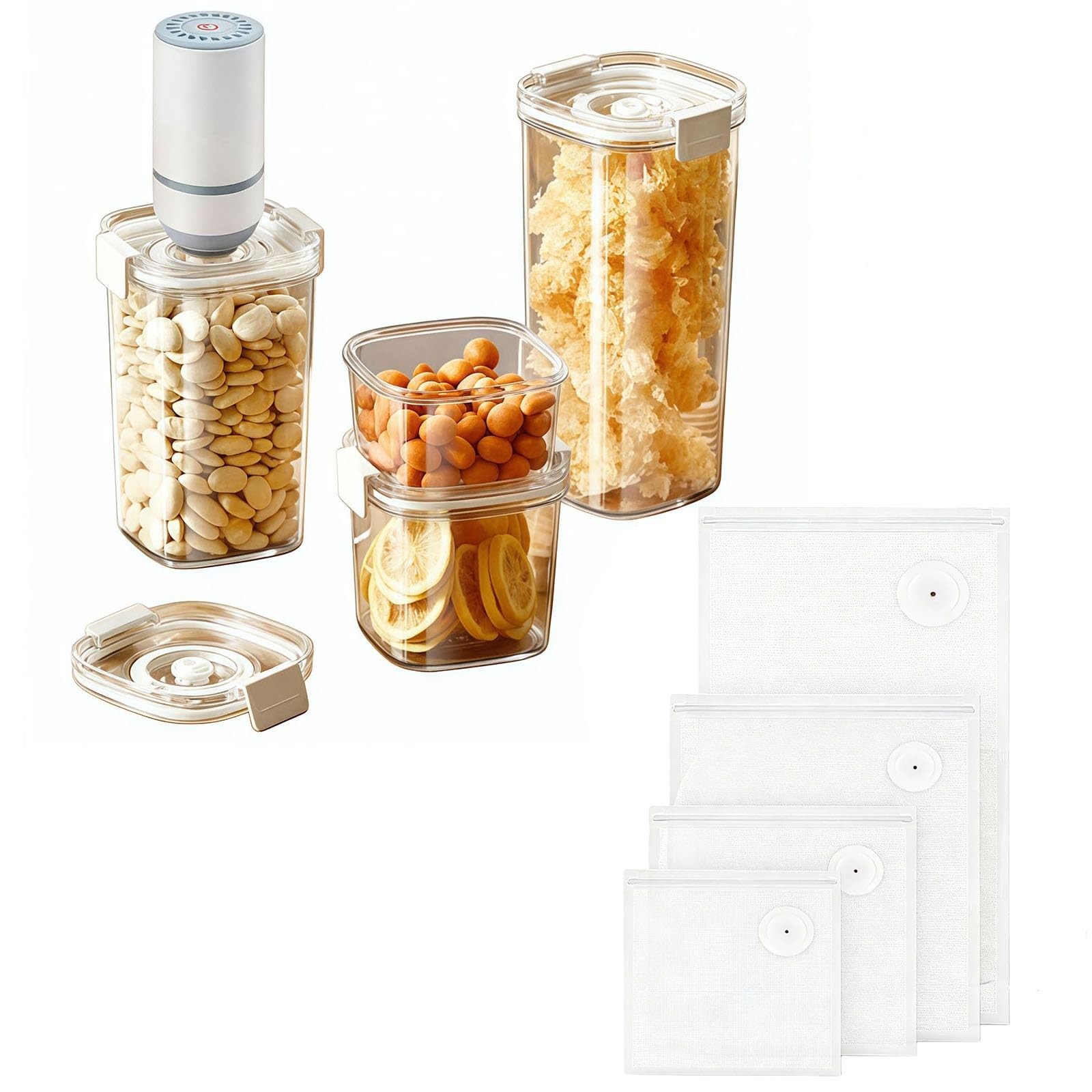 LAZYTAIL Vacuum Container,Vacuum Seal Containers,4pcs Airtight Food Storage C…