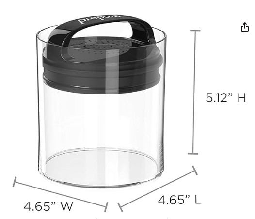 Evak Fresh Saver, smart storage, Airless Canister, 1.1 Quart, 2 Set