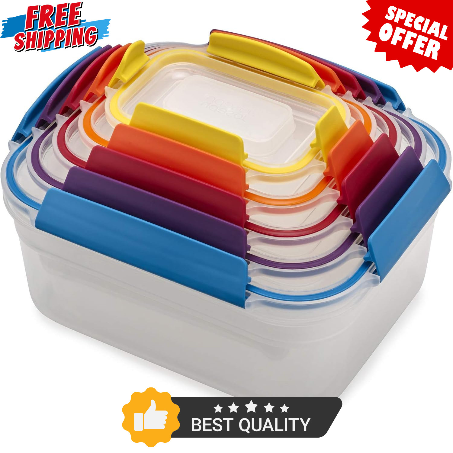 Joseph Joseph Nest Lock BPA-Free Airtight Leakproof Containers 10Pc Set