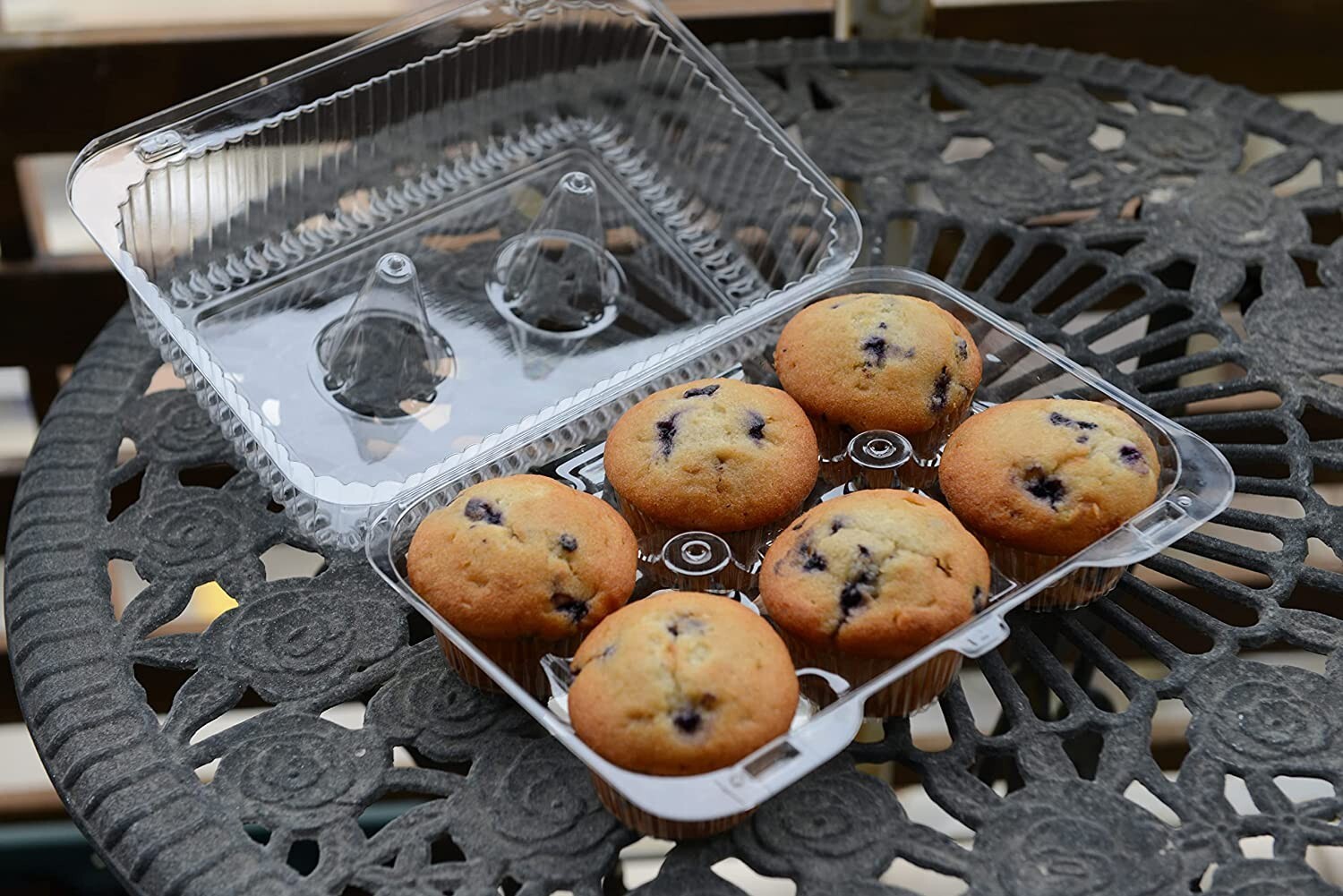 Clear Plastic 6 Compartment Muffin Containers – Disposable Cupcake Holder 144pcs
