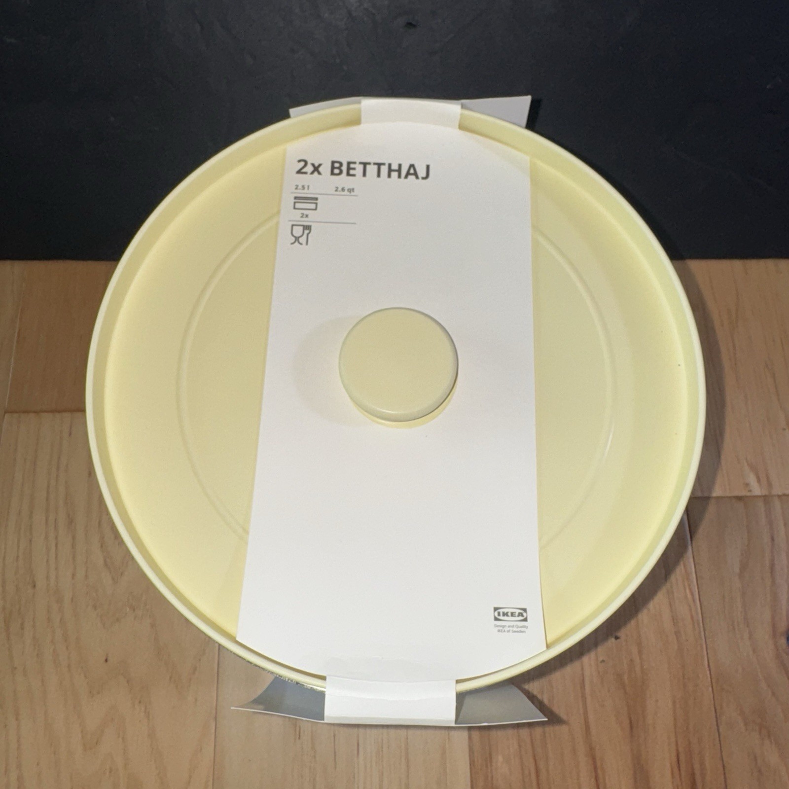 IKEA of Sweden BETTHAJ Food Storage Containers w Lids Set of 2 Yellow Blue New