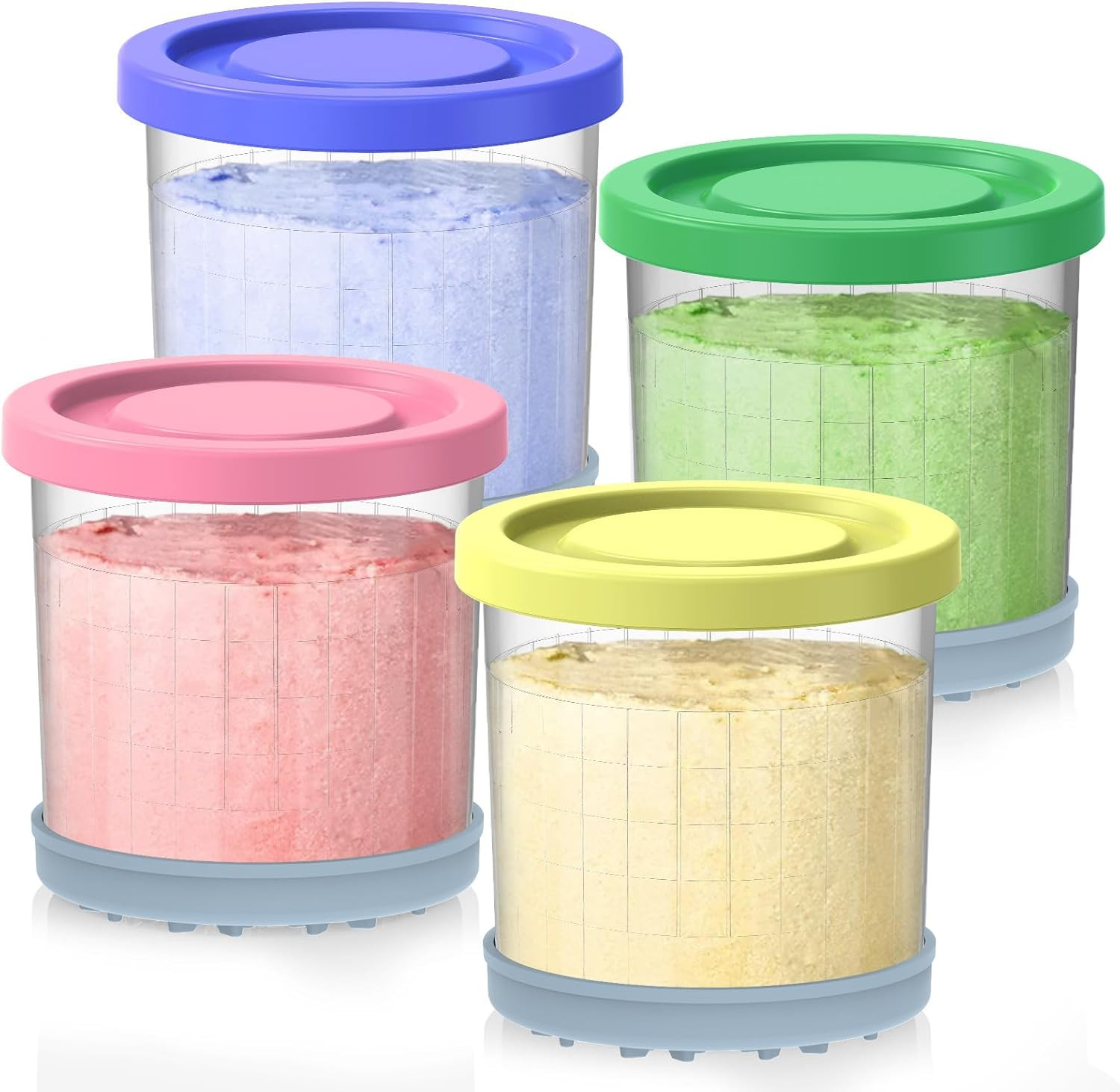 Creami Containers Replacement for Ninja Creami Pints and Lids – 4 Pack, 16oz …