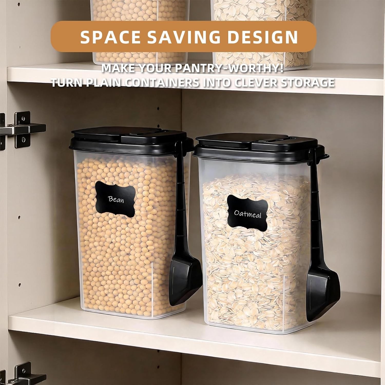 3-Pack 1500ml (51 oz) Airtight Food Storage Containers with Scoop