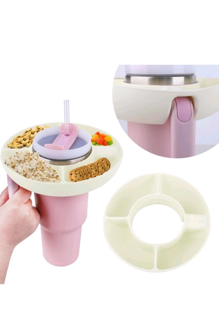 Snack Bowl For Stanley 40oz, Upgrade Silicone Reusable Snack Tray