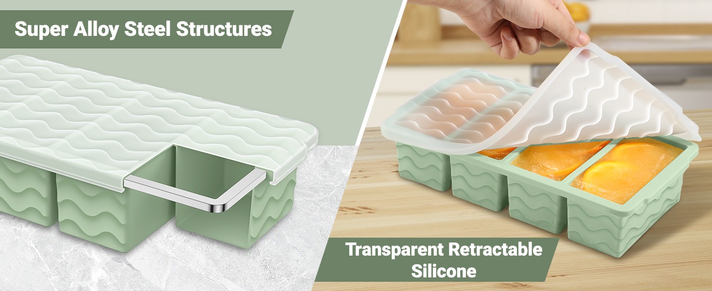 Silicone Freezer Molds for Soup with Lid – 1-Cup Soup Container Style Ice Cube