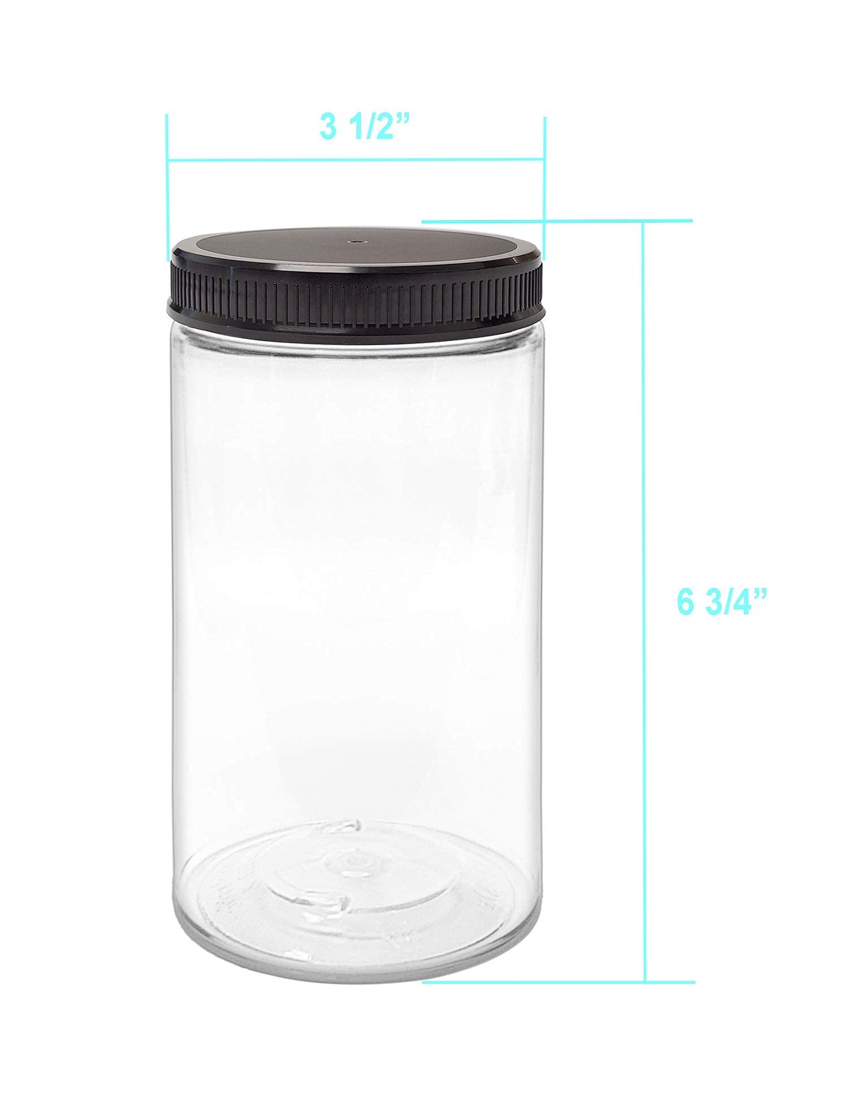 ljdeals 32 oz Clear Plastic Jars with Lids, Storage Containers, 32 oz,