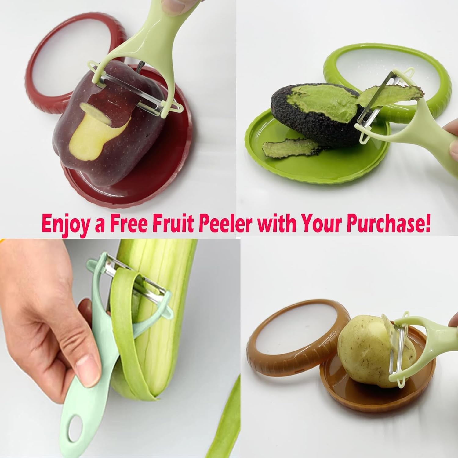 5-Piece Avocado Saver and Tomato Holder Set – 4 Reusable Silicone Food Storag…