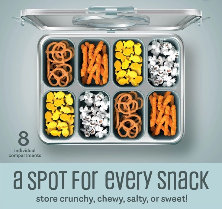 CWC Snack Box Set 16 Containers 7oz BPA Free Airtight w/ Lids Teal Blue/Green