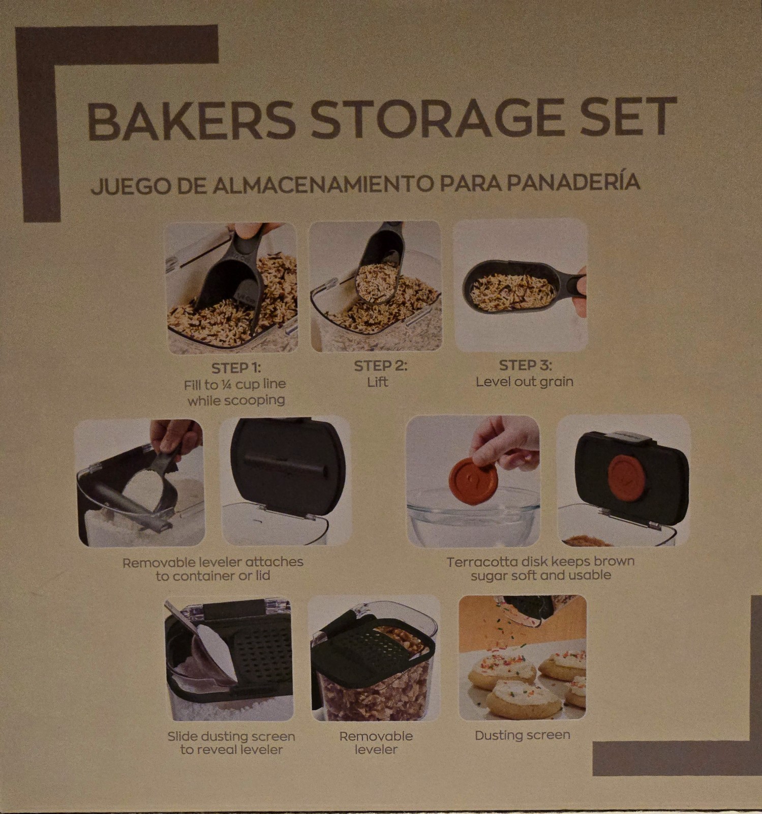 Crofton ProKeeper 4pc Airtight Food Storage Container Set w/ Scoop & Terracotta