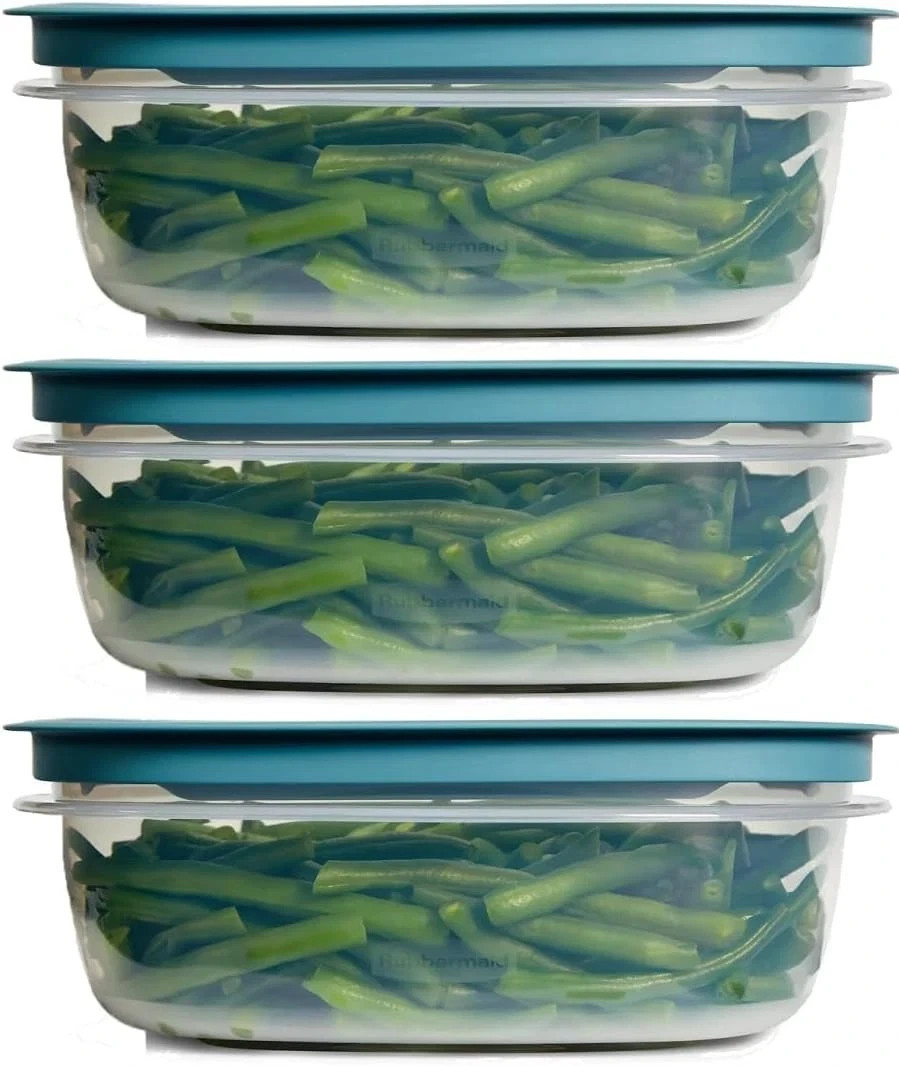 Rubbermaid Storage Containers Easy Find Lids Teal 9-cup Flex & Seal Leak Proof