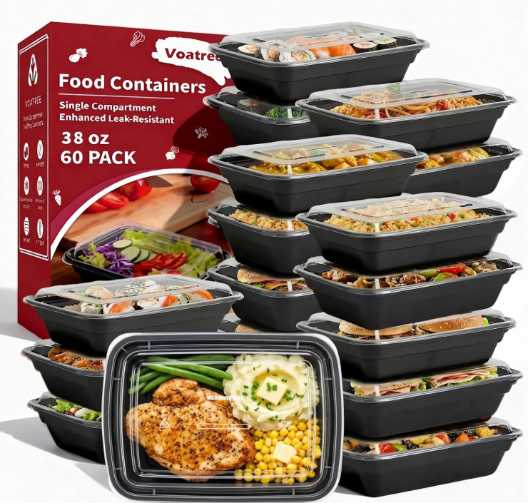 60 recipientes 38oz con tapa herméticos reutilizables microondas freezer, Nuevo