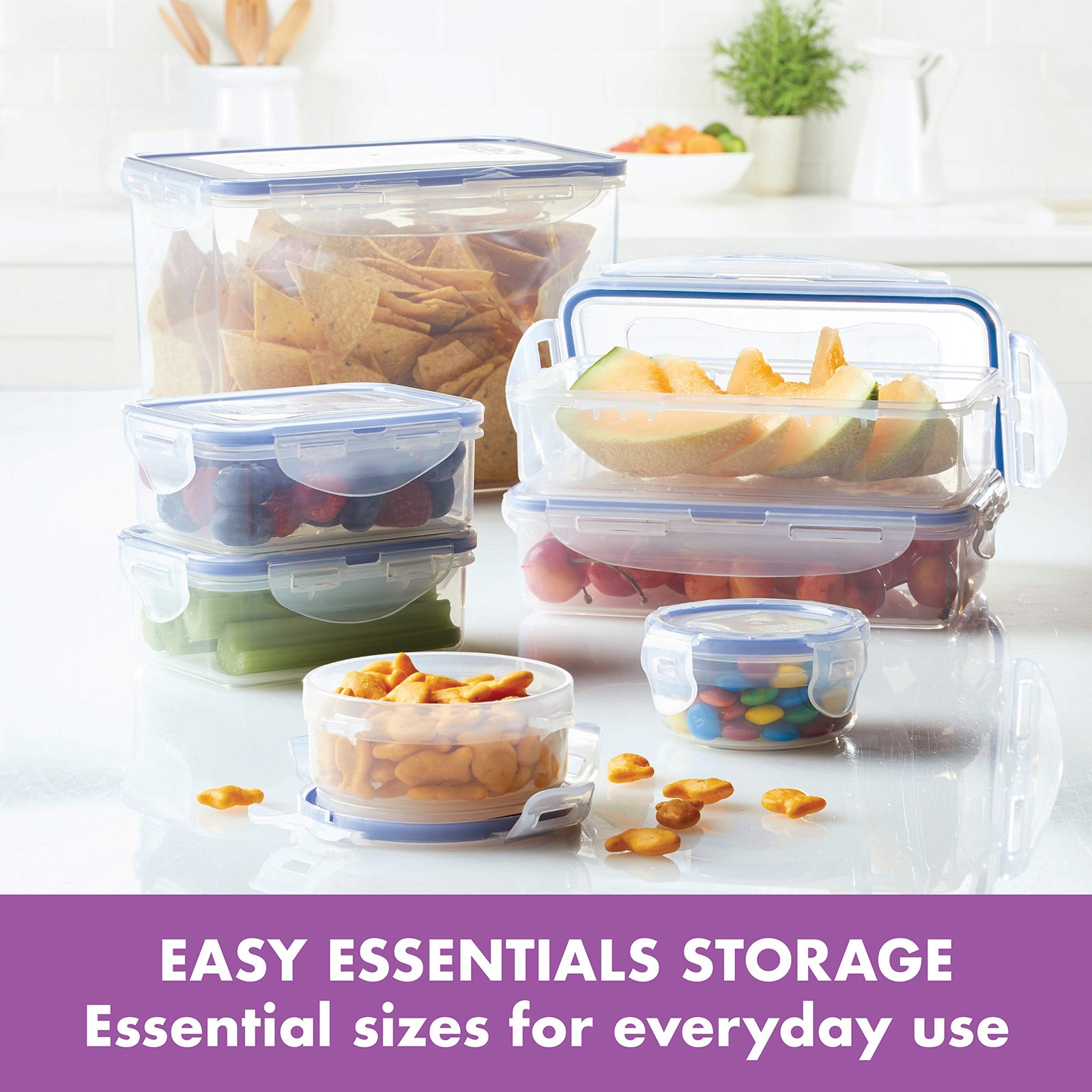 Lock & Lock Easy Essential Storage Set/Food Containers Airtight Bins/BPA-/Dis…
