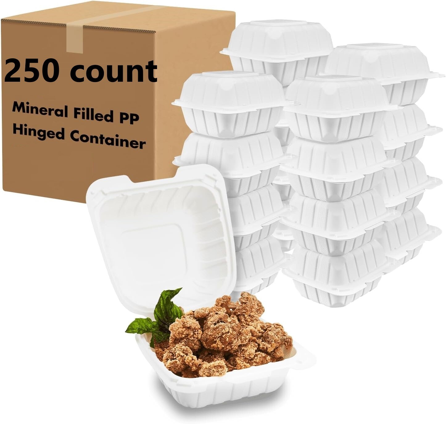 250 Count Clamshell Take Out Containers Disposable To Go Boxes for Dessert Cakes