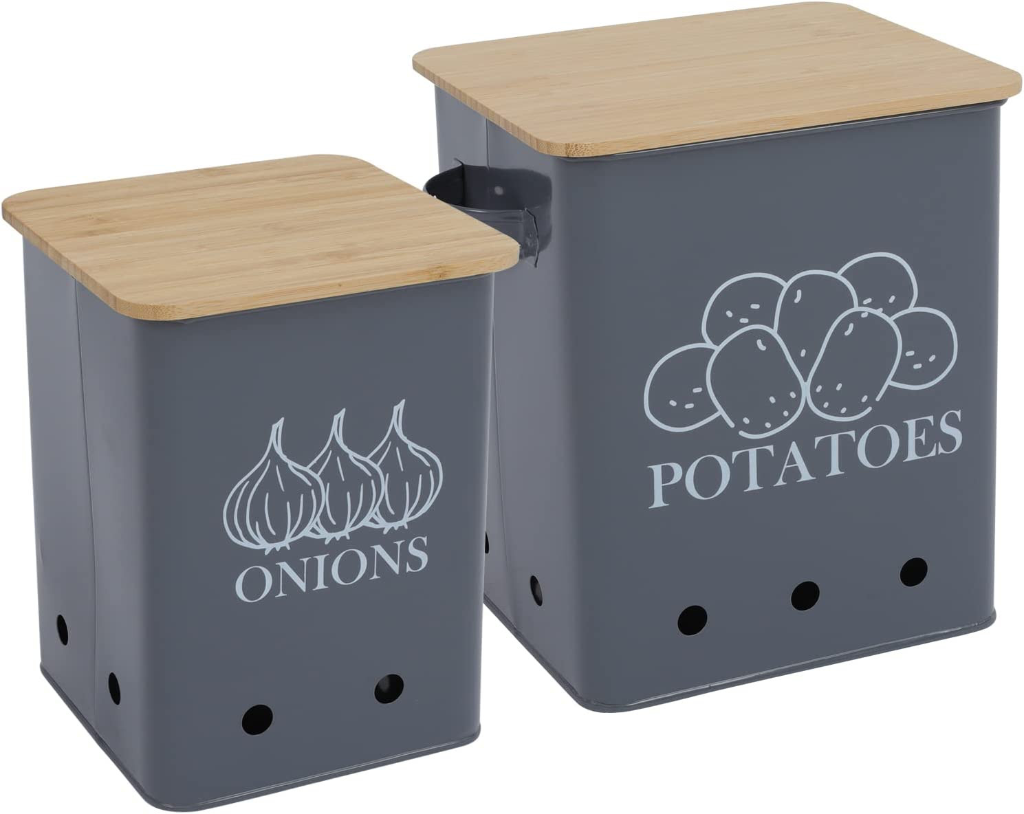 Xbopetda Potato Onion Storage Bin, Kitchen Storage Canister Set of 2, Kitchen Pa