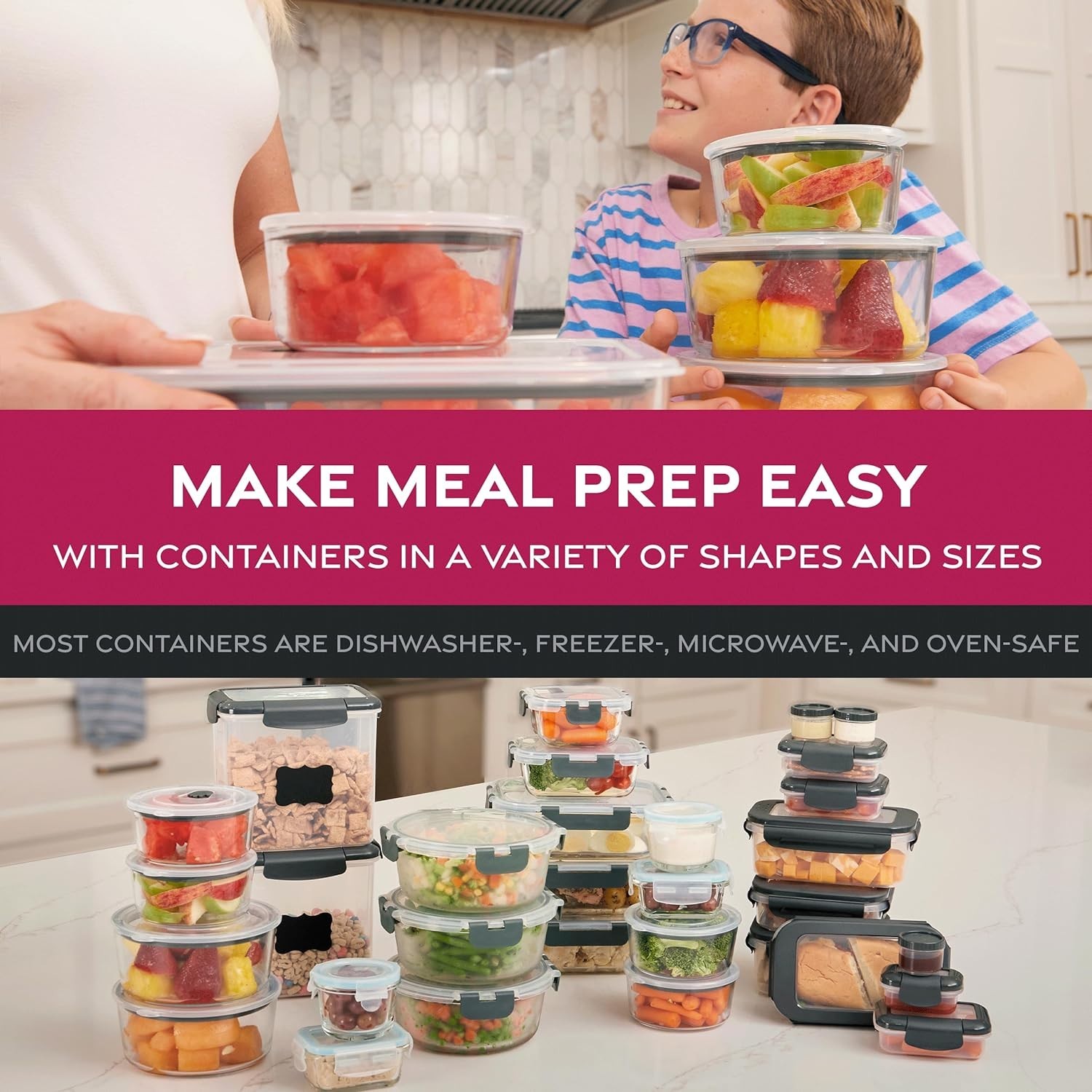 Durable 24-Piece Borosilicate Meal Prep Containers – Leak Resistant & Safe