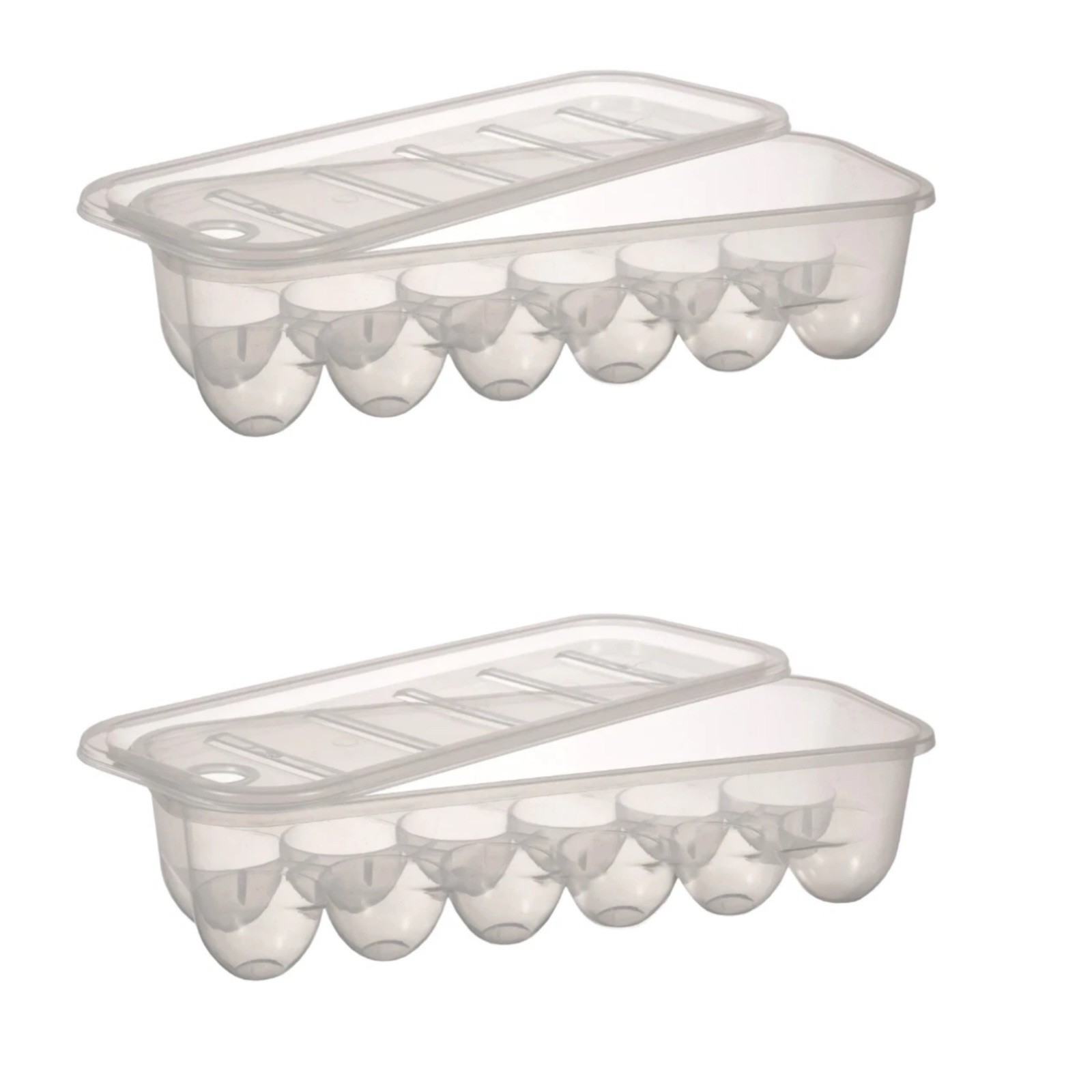 2-X Eco Home Egg Container Tray For Refrigerator Egg Container With Lid & Handle