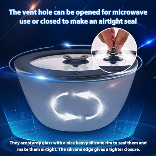 2 Pack Leakproof Silicone Lids for 4 Cup Glass Mixing Bowls – Navy Storage Cover