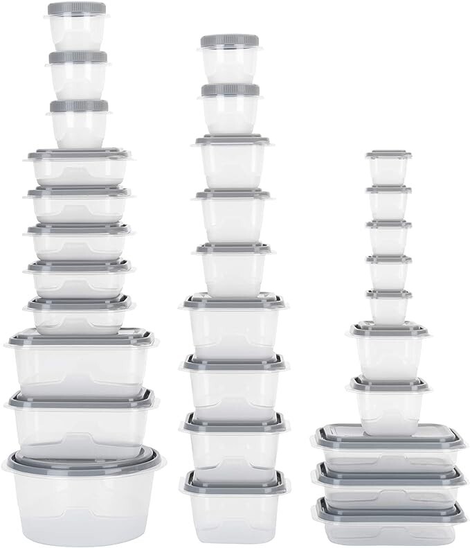 GoodCook EveryWare 60-Piece BPA-Free Plastic Food Storage Container Set, Clea…