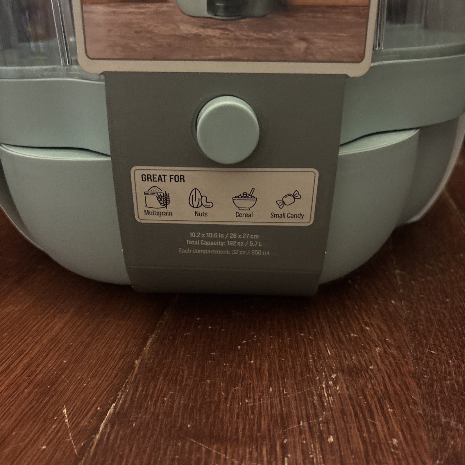 6-Grid Rotating Dry Food Dispenser Kitchen Rice Flour Sugar Grain Storage Bucket