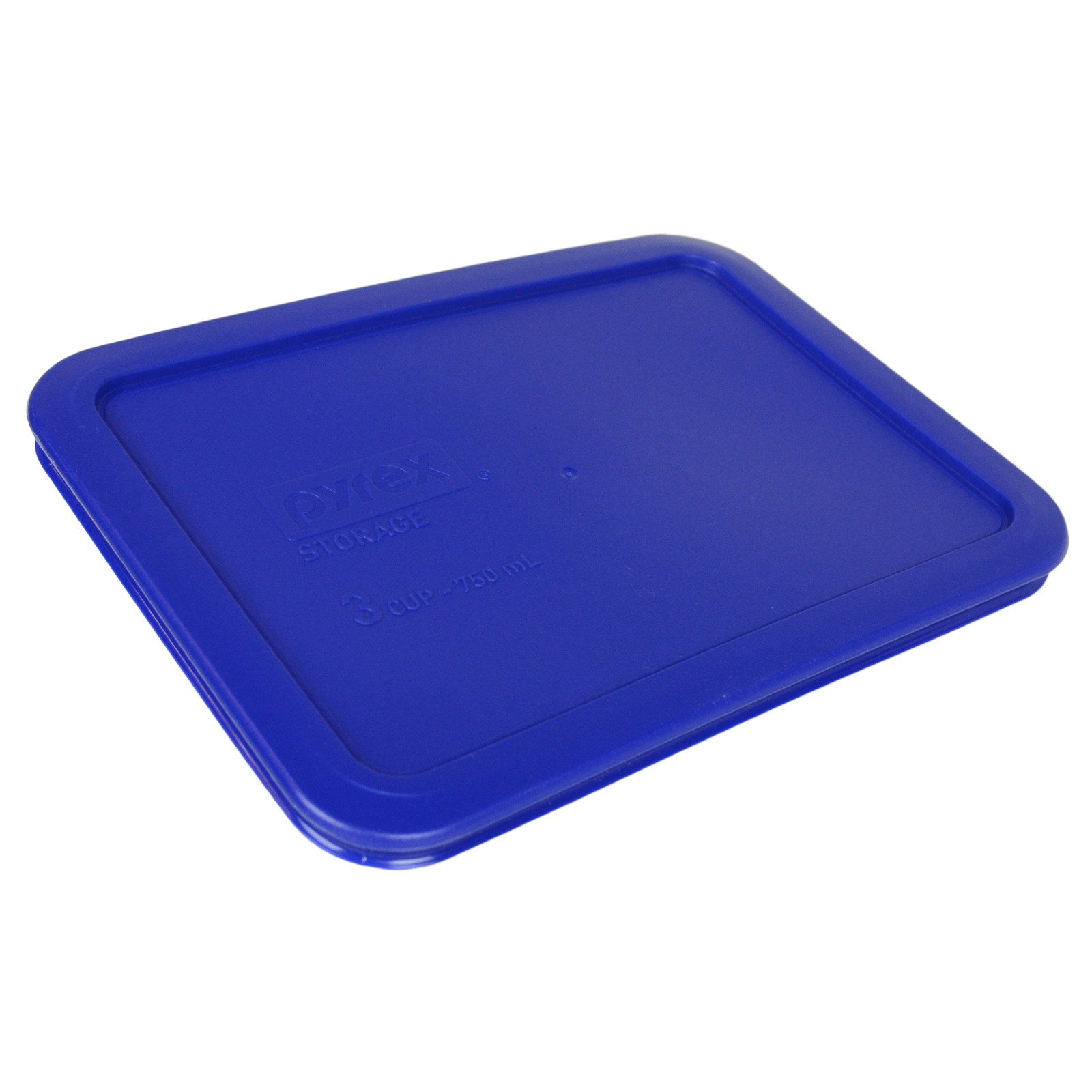 Pyrex 7210-PC 3-Cup Cadet Blue Plastic Food Storage Replacement Lid (3-Pack)