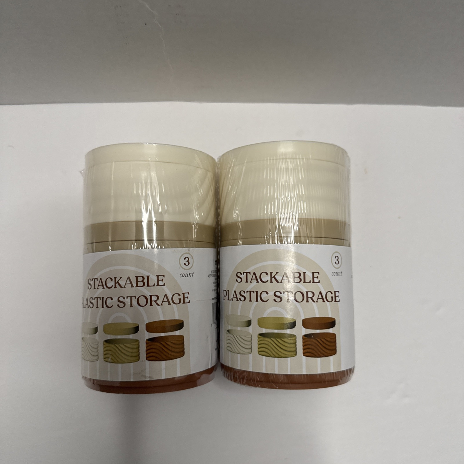 Stackable Mini Storage Containers With Lids Round 3 Count X 2