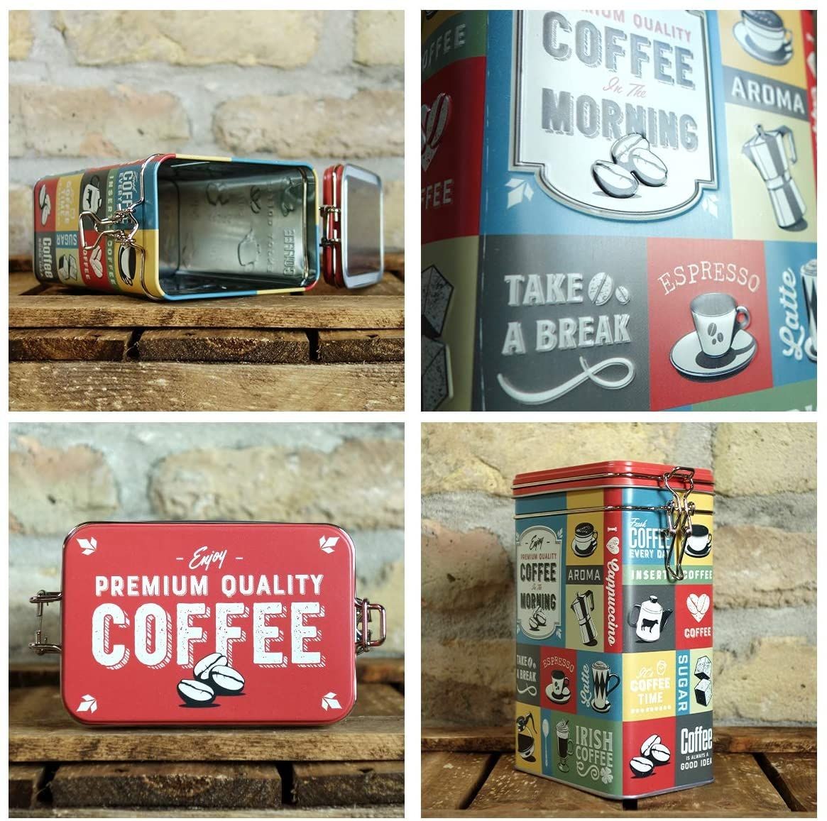 Nostalgic-Art – Metal Food Coffee Storage Tin Container Box – Coffee Collage