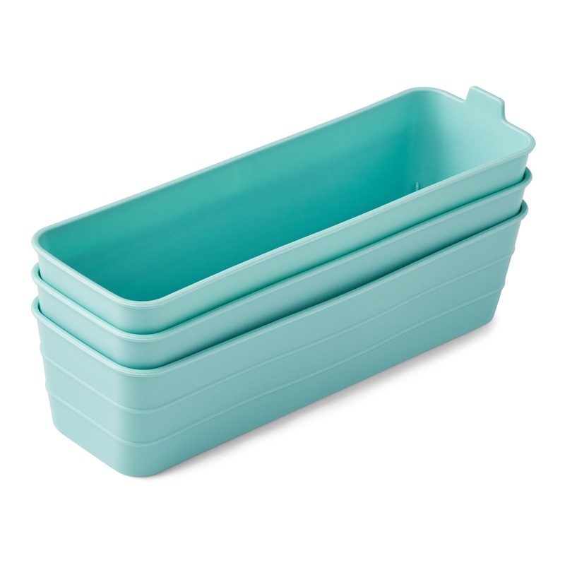 Set of 3 Flexible Drawer Organizers Dishwasher Safe Stackable Storage Trays New