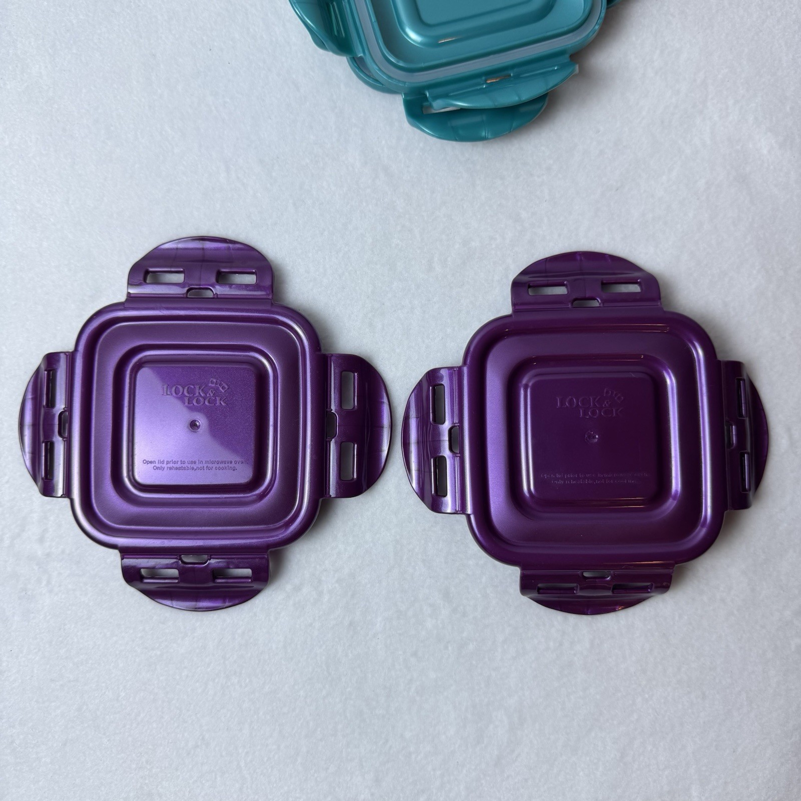 Lock N Lock Replacement Lids 4” Lot Of 8 Colorful Snap Close Square Lid