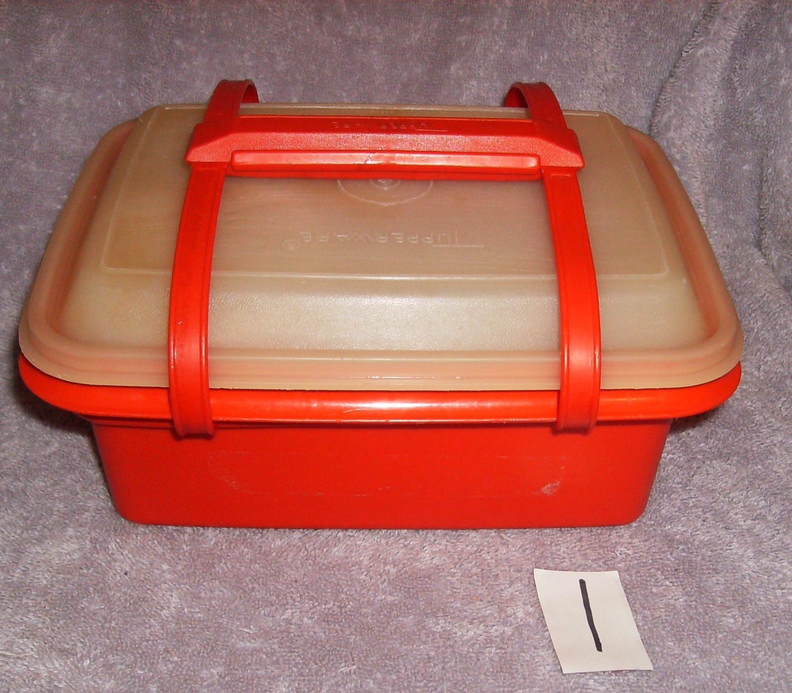 TUPPERWARE PACK-N-CARRY LUNCH BOX REMOVABLE HANDLE SANDWICH 6 OX 5 OZ PAPRIKA #1