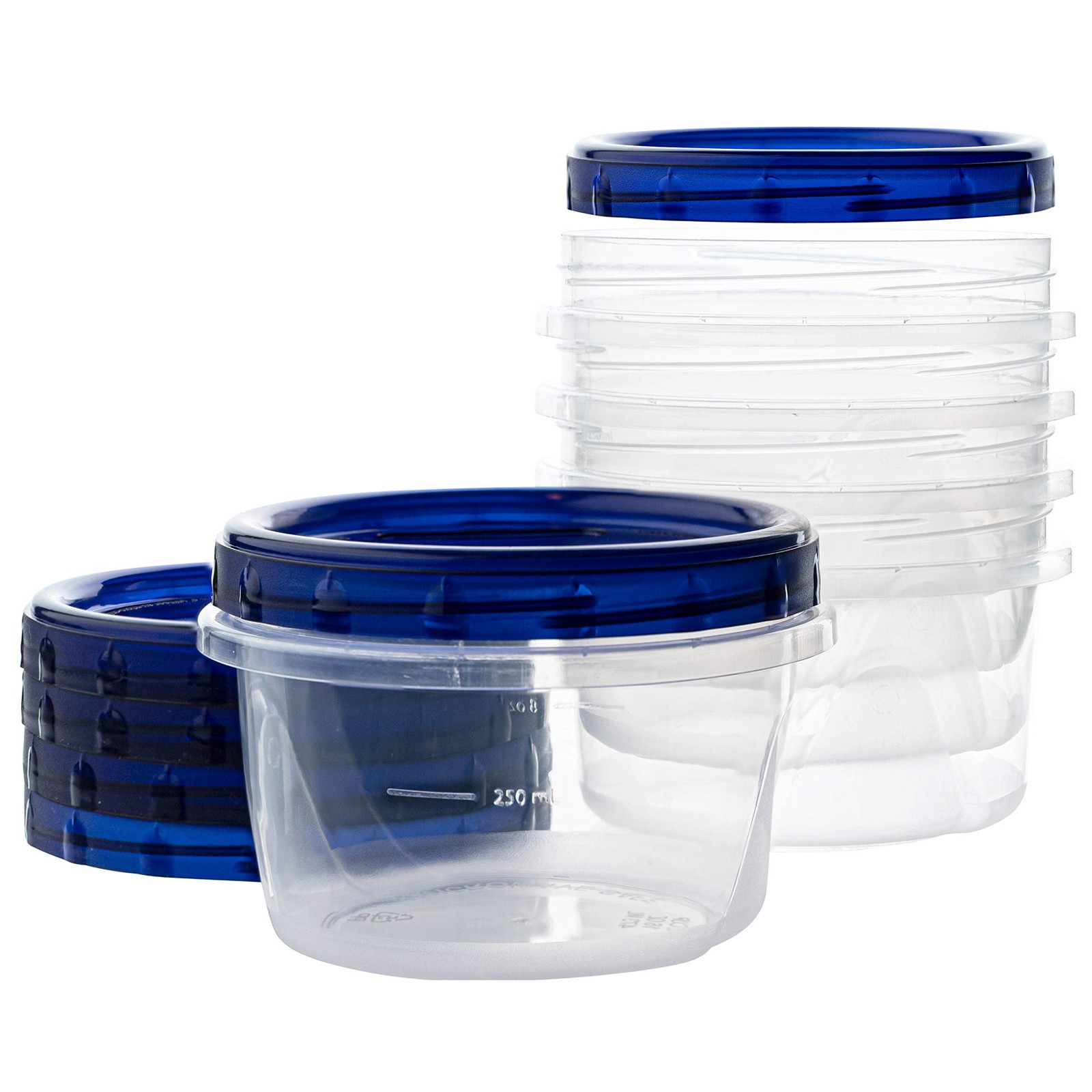 16oz Deli Containers 5 Pack with Twist Lids Clear Freezer Safe Storage