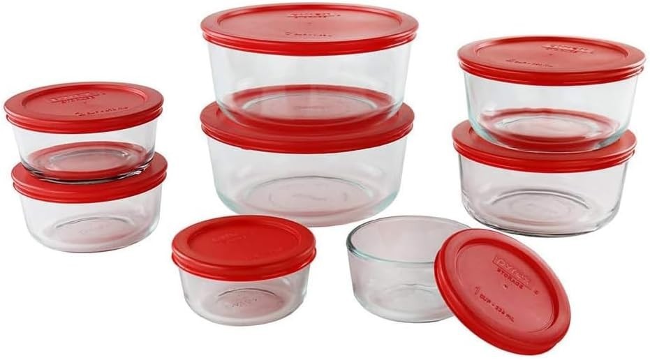 Simply Store 12-Pack Glass Food Storage Containers Set 1 2 & 3 Cup Meal Prep