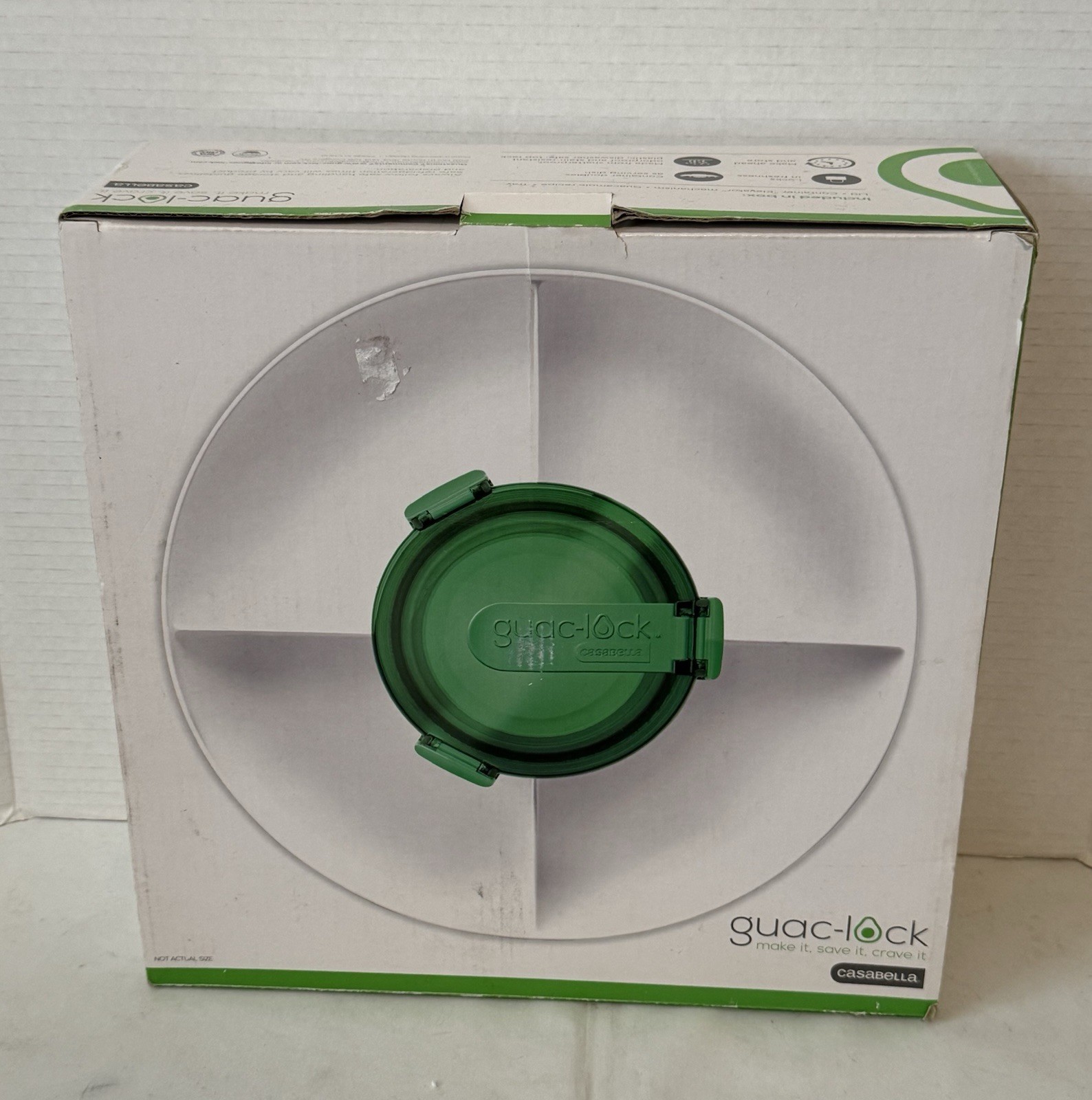 Casabella Guac-Lock Guacamole Airtight Storage Container With Tray-New In Box