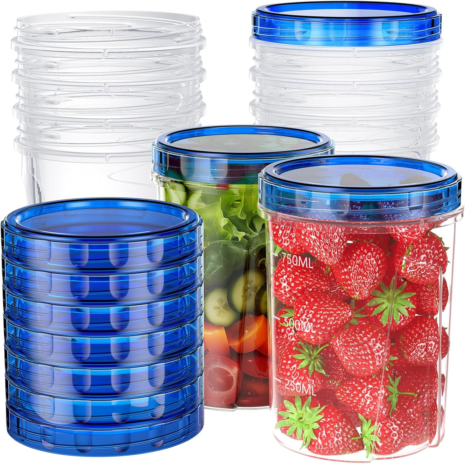 10 Pack-32 OZ Freezer Storage Containers, Small Plastic Food Storage Containers