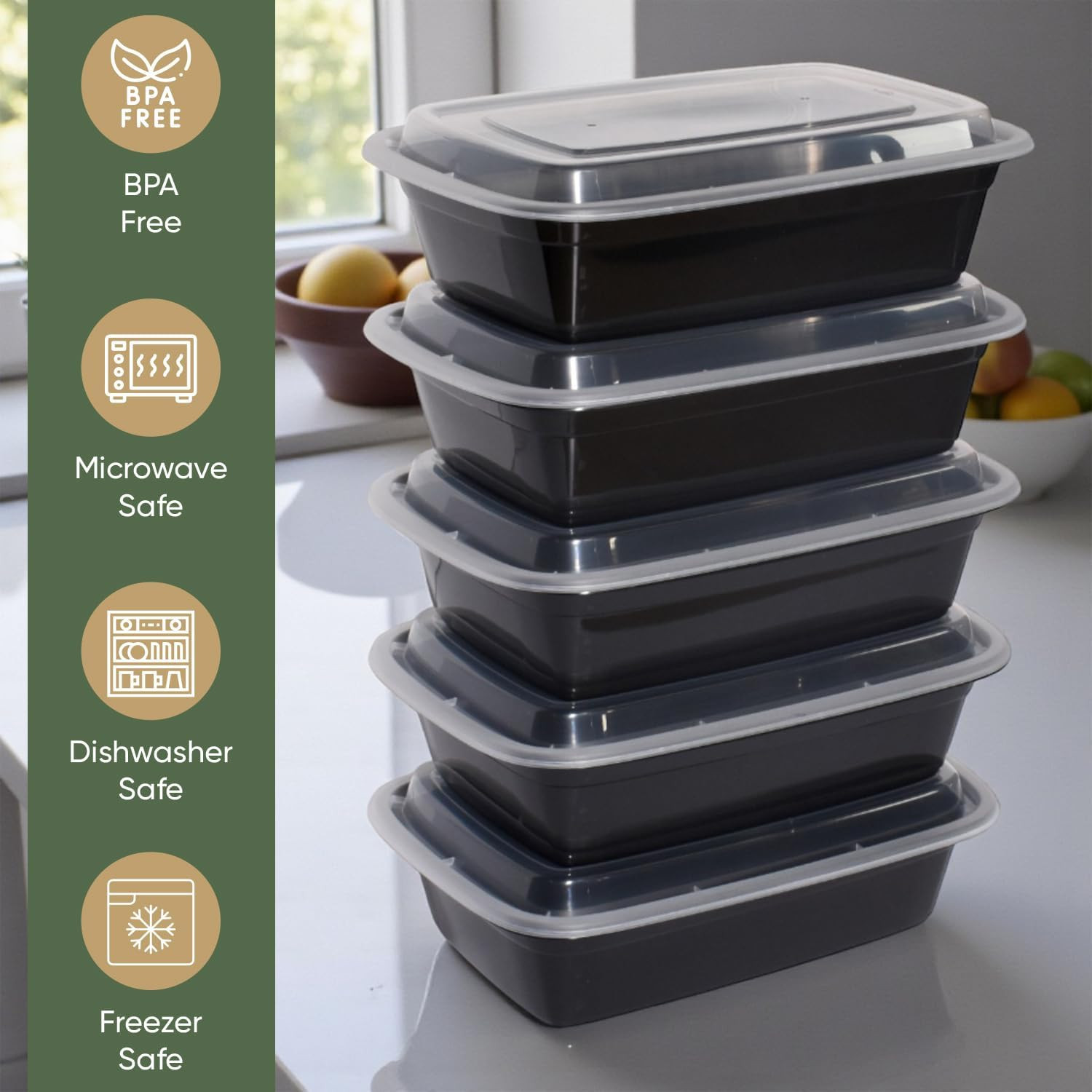 Reusable Meal Prep Containers with Lids – 150 Leakproof 32Oz Food Storage