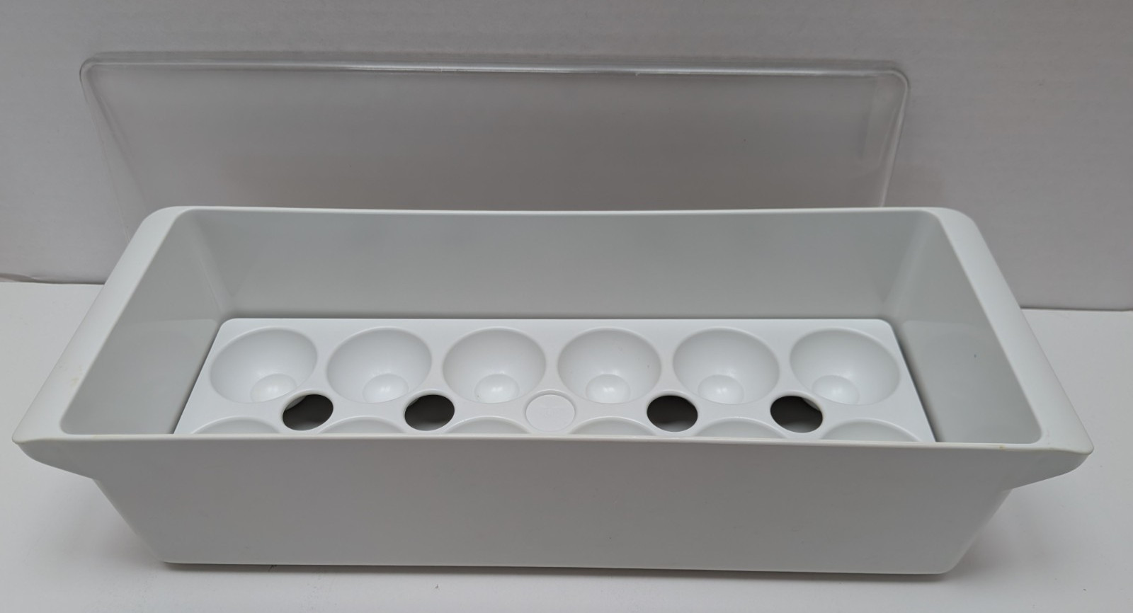 12 Eggs Holder for Refrigerator White Clear Lid Egg Container for Fridge Kitchen