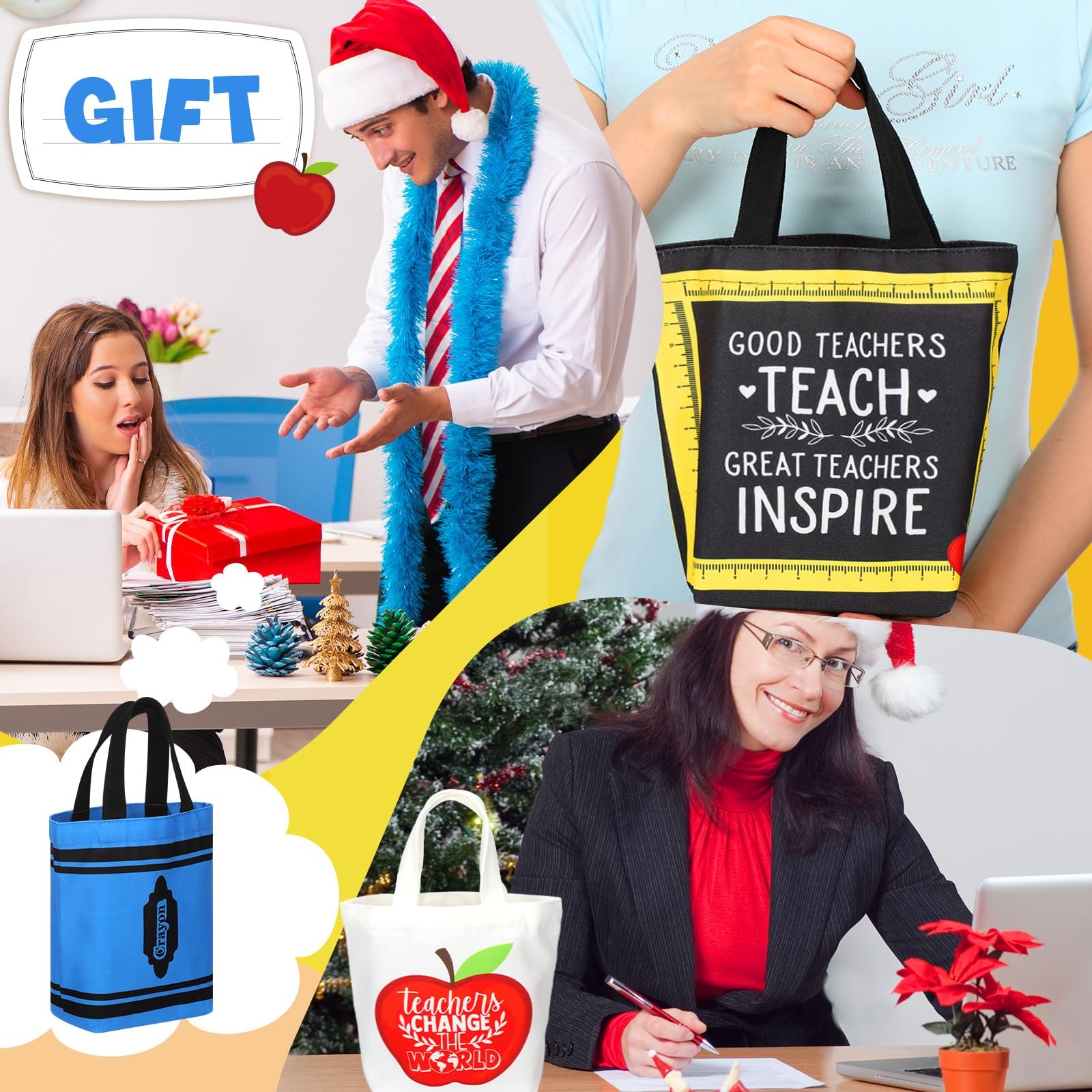 Sunnymove Teacher Mini Canvas Tote Bag Bulk Teacher Appreciation Gifts Mini