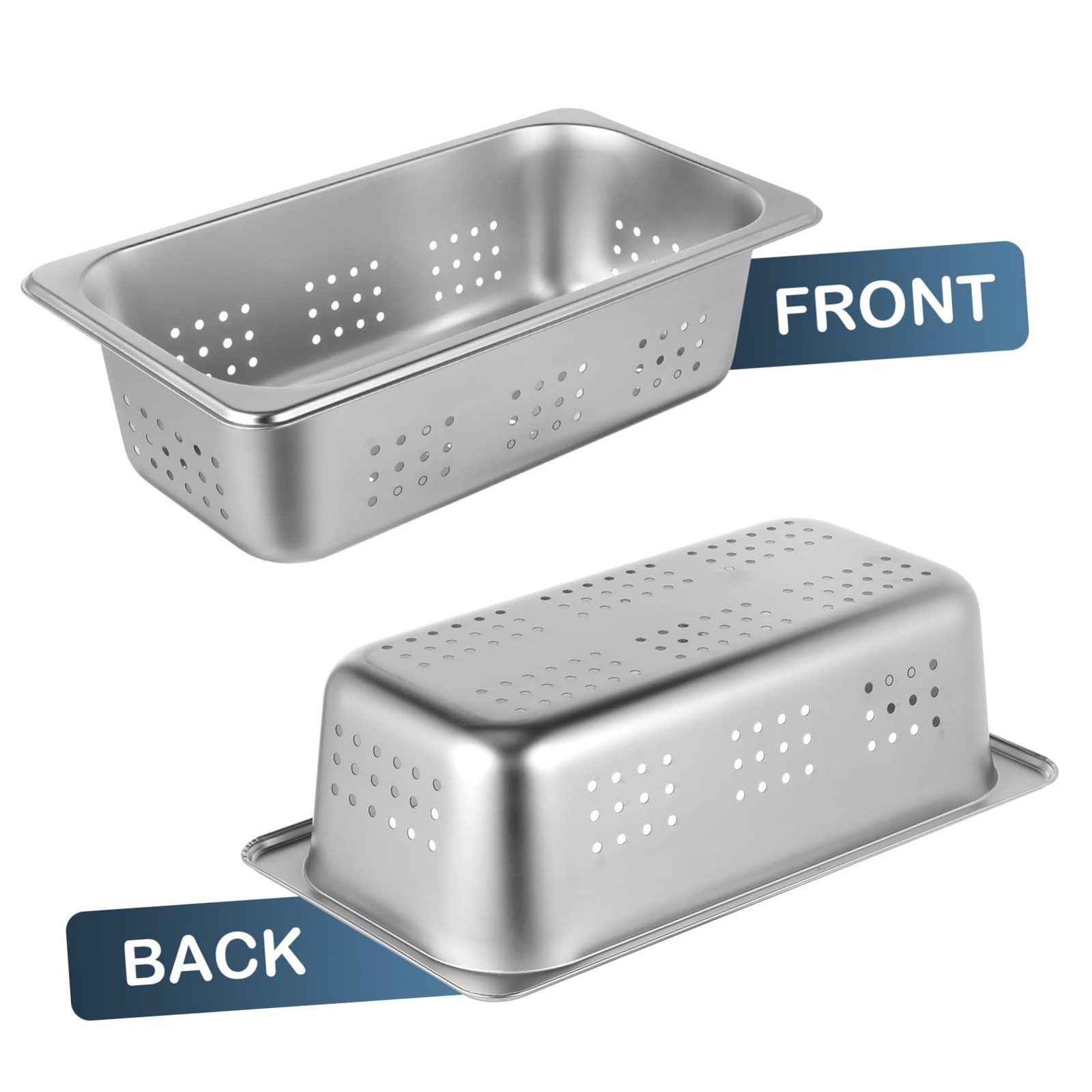 Commercial Steam Pans Set Perforated Deep Pan Stainless Steel Serving Tray Fo…