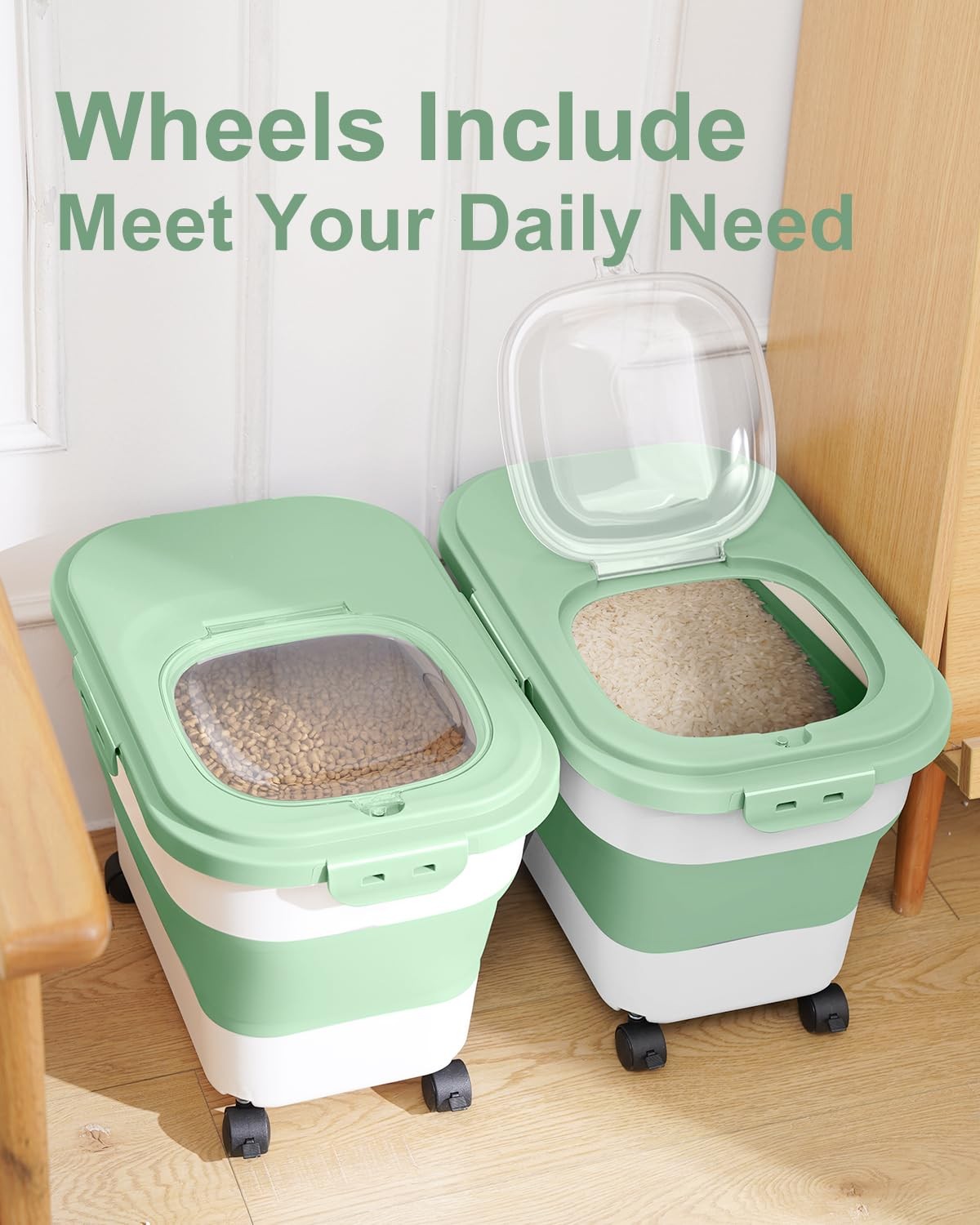 DDMOMMY 20-30 Lbs Rice Storage Large, Light Green/20-30LBS